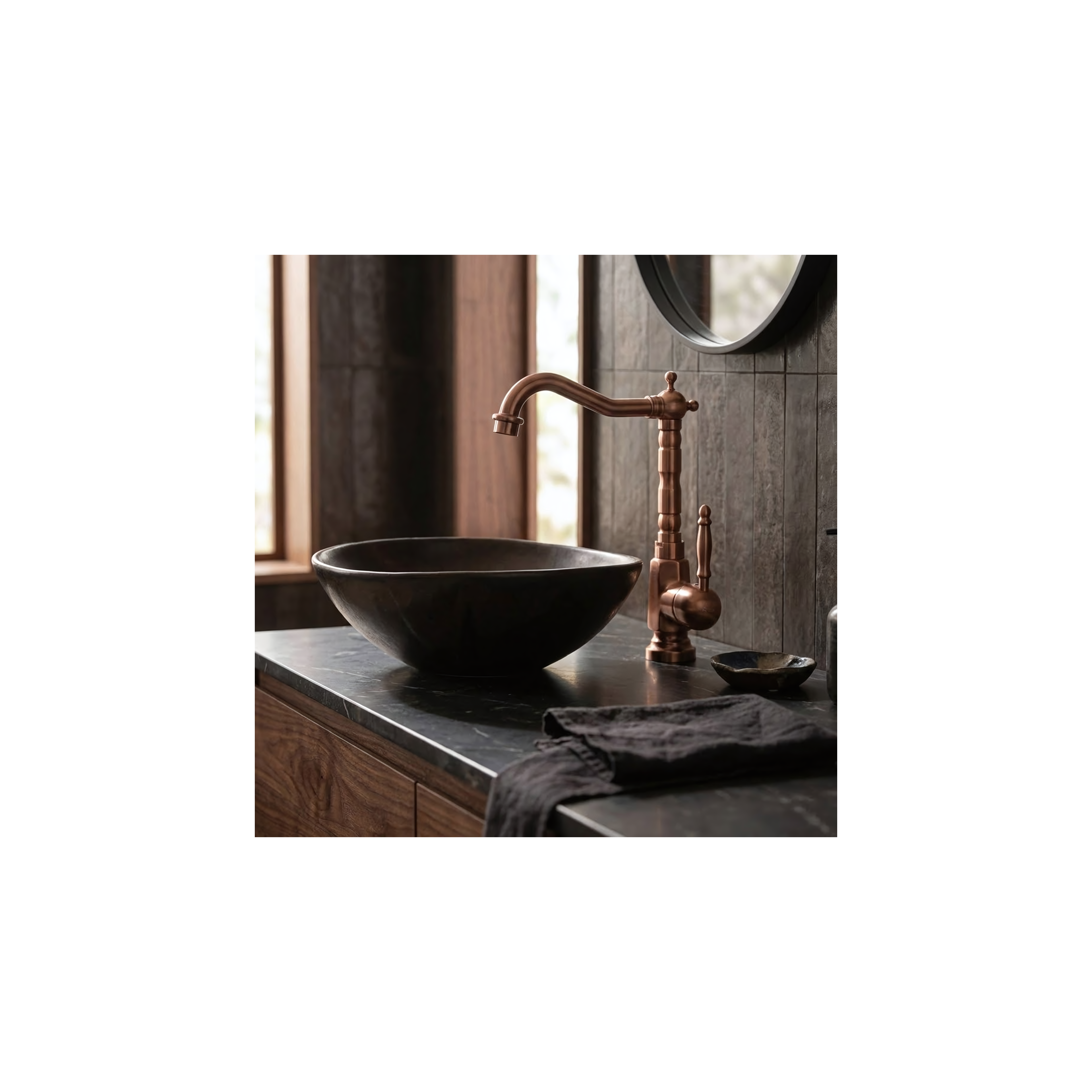 Waschbeckenarmatur Rea Bona Brush Copper High