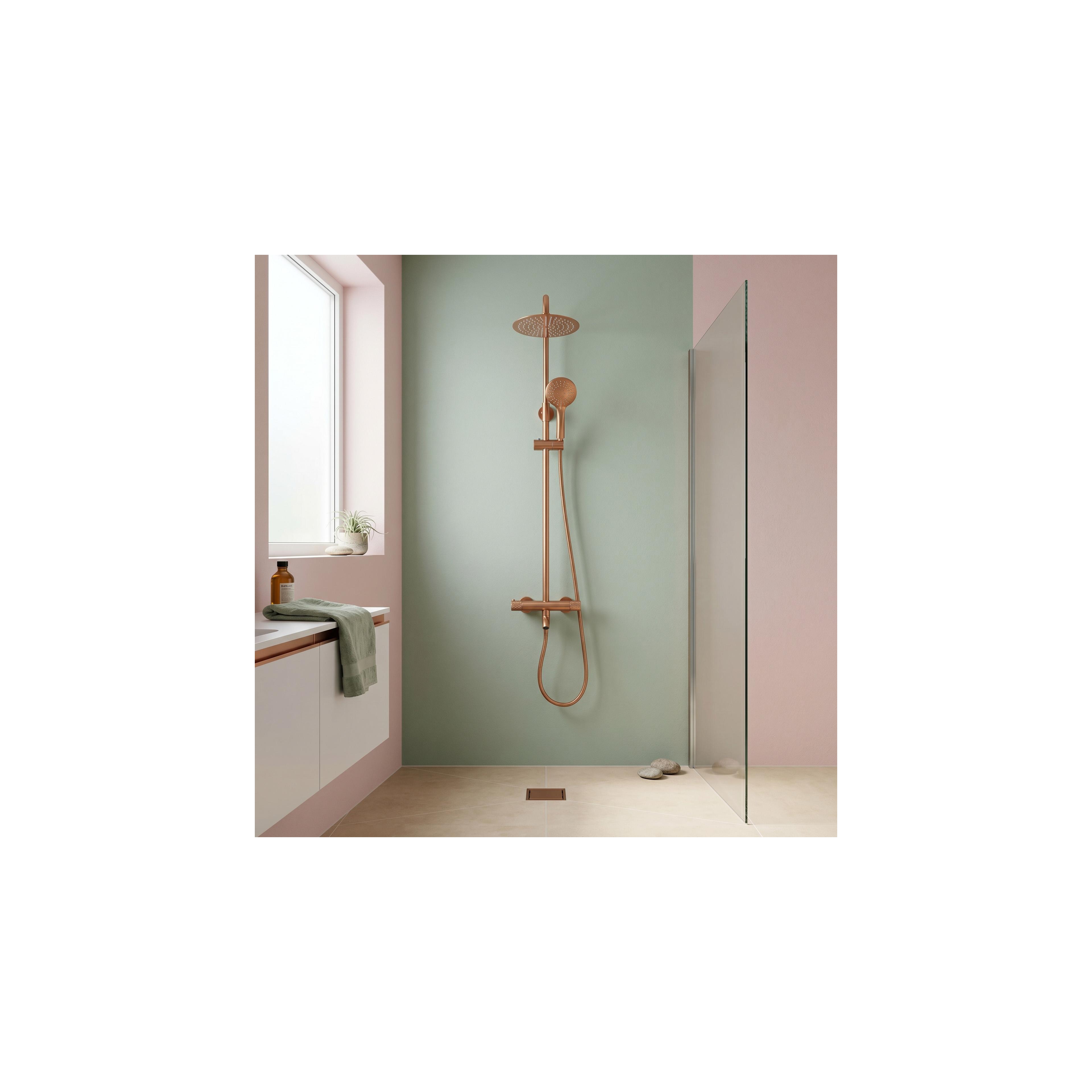 Duschset med termostat Rea Lungo Diamond Gold Brush