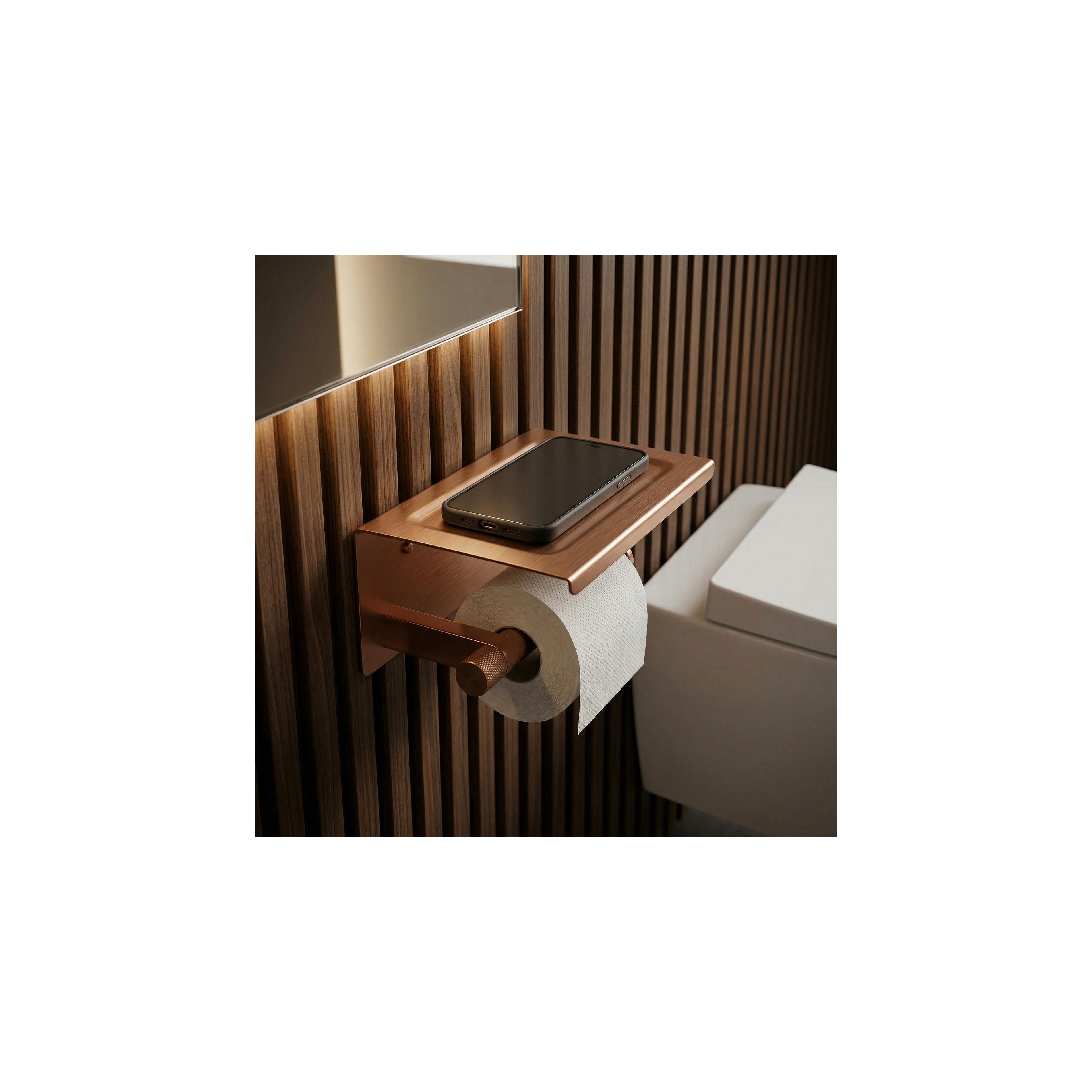 Toilettenpapierhalter mit Ablage 39105A ORI Brush Copper