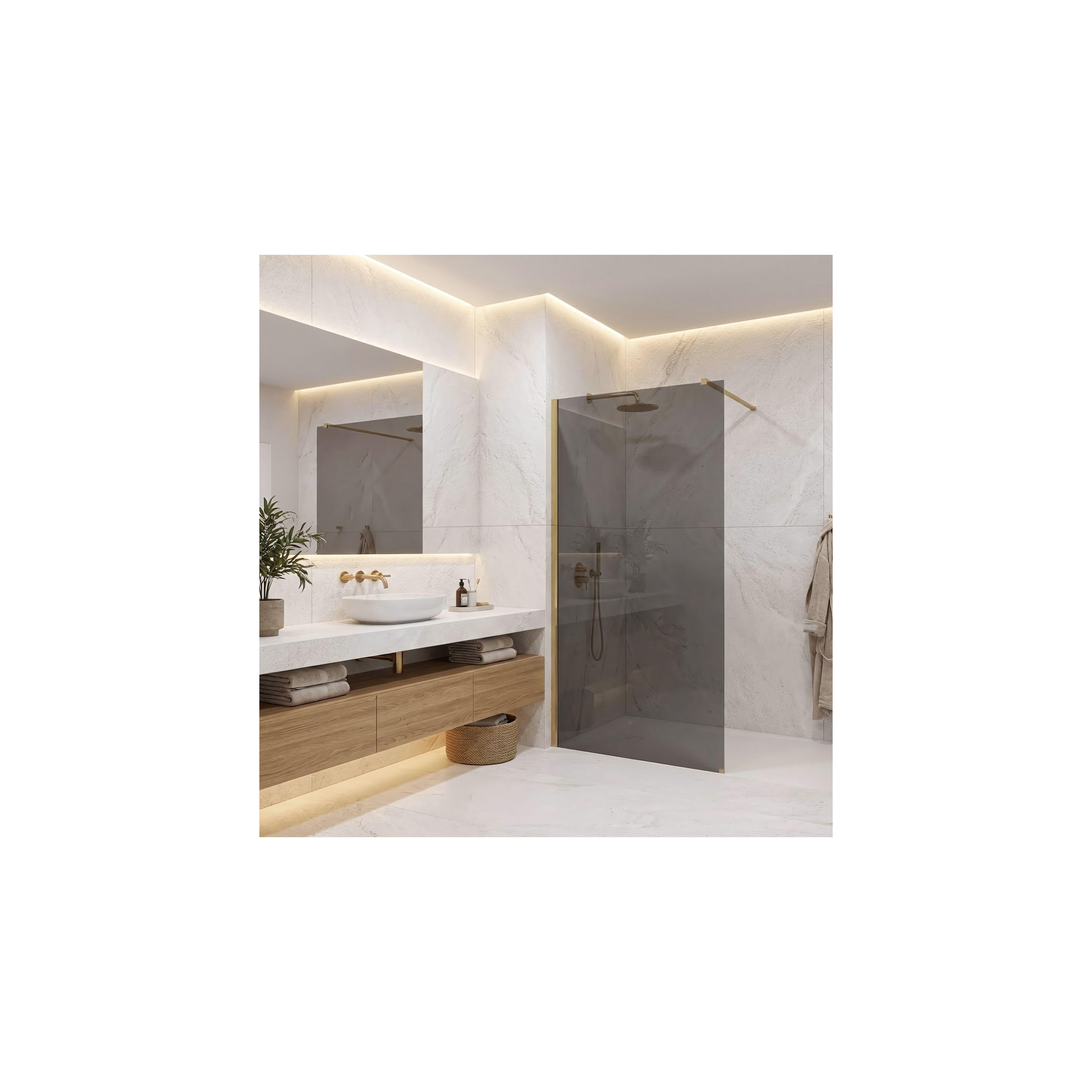 Duschwand Rea Flexi Grey / Brush Gold 90