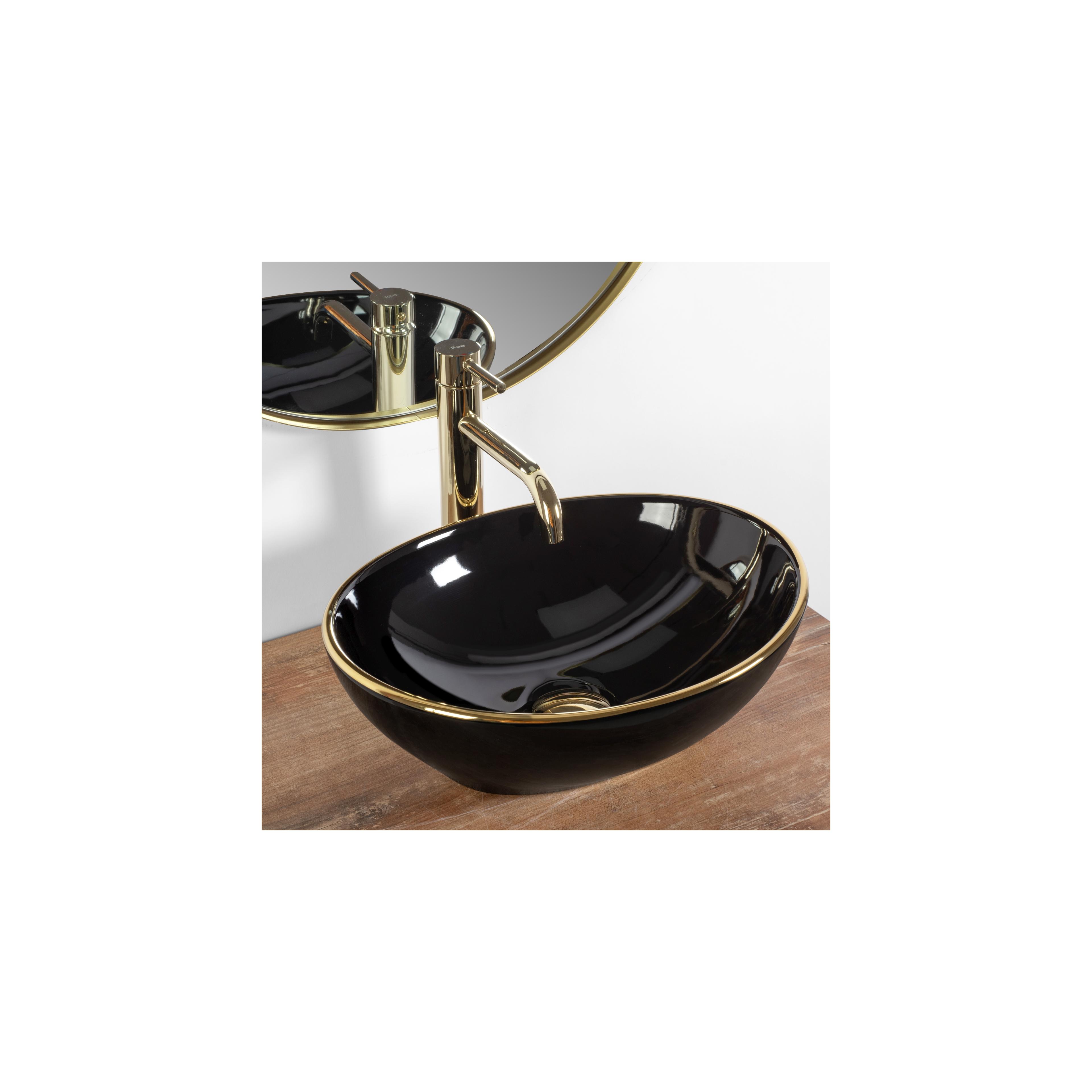 Countertop washbasin Rea Sofia Black Gold Edge