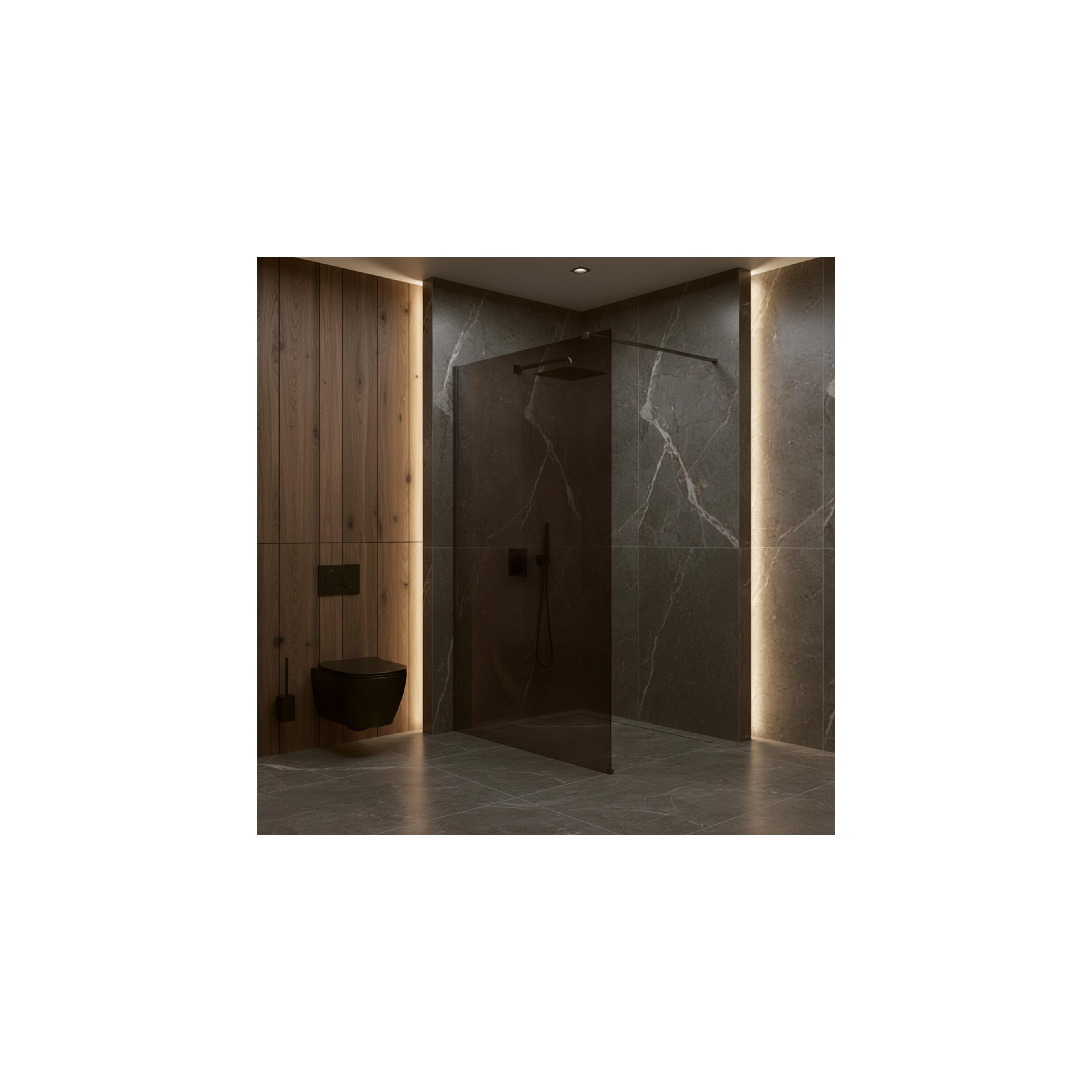 Duschwand Rea Flexi Brown / Titan 80