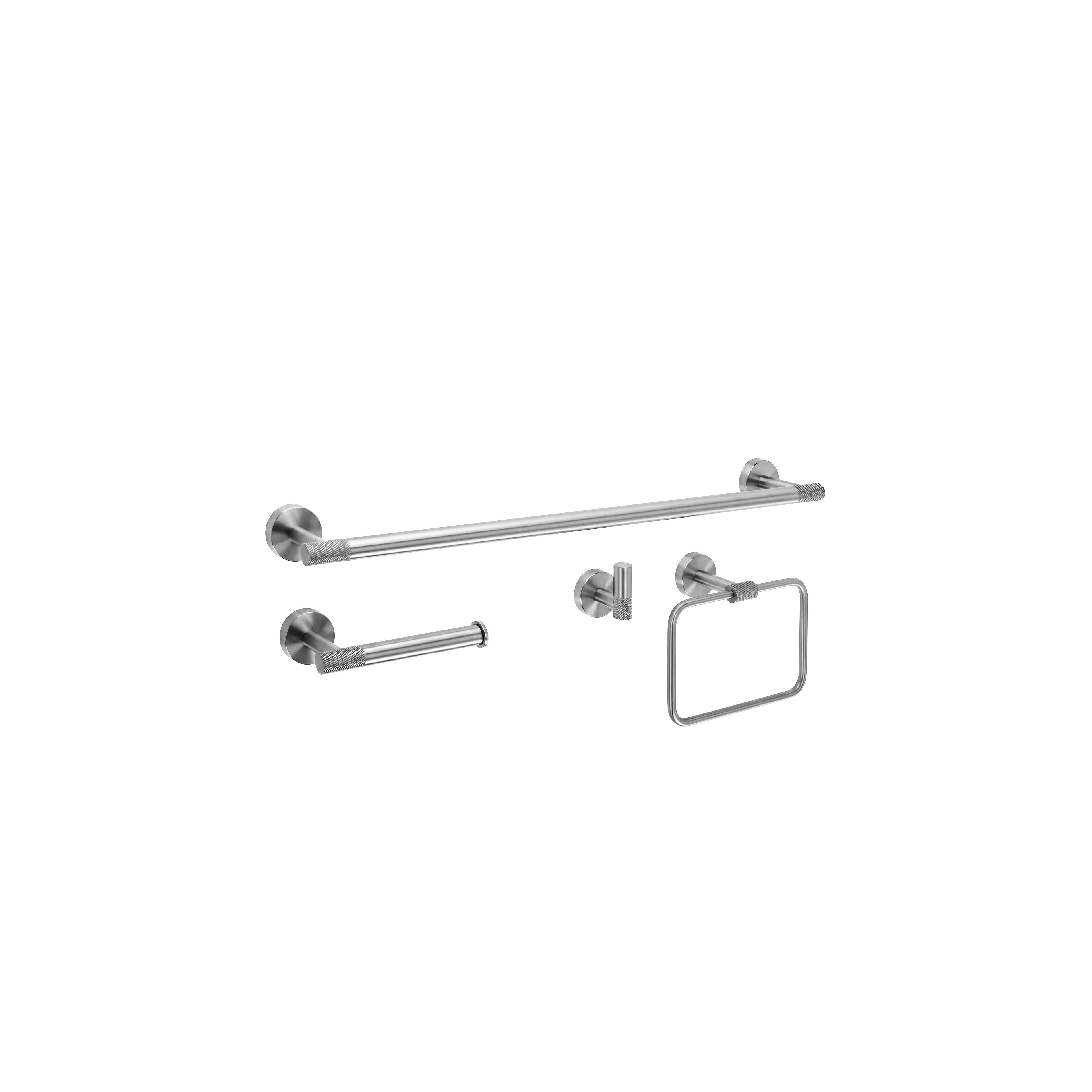 Badezimmer-Accessoire-Set GRID Brush Nickel 4-teilig