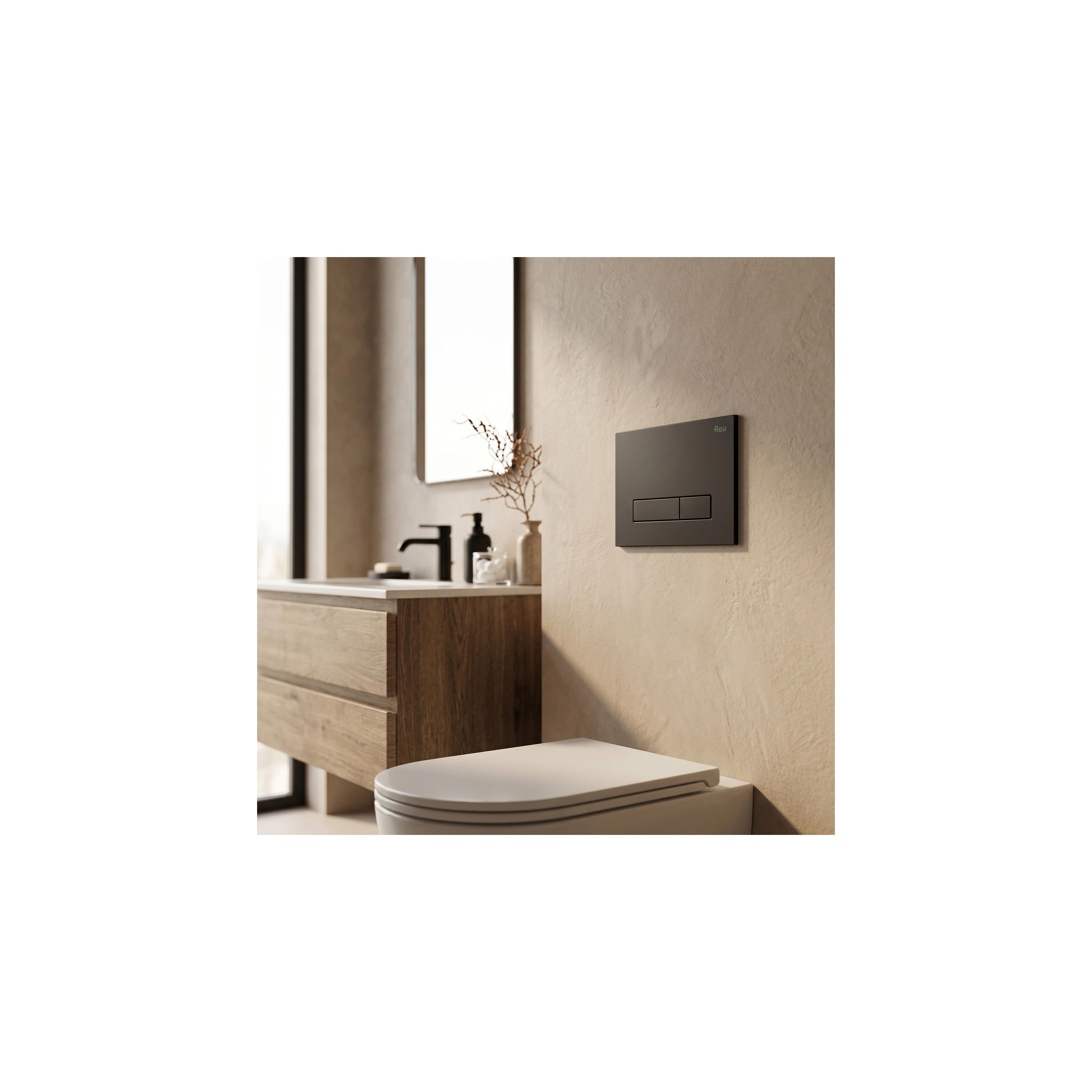 Gestell Unterputz-Set Slim 024N für WC-Becken mit HD-Taste Schwarz