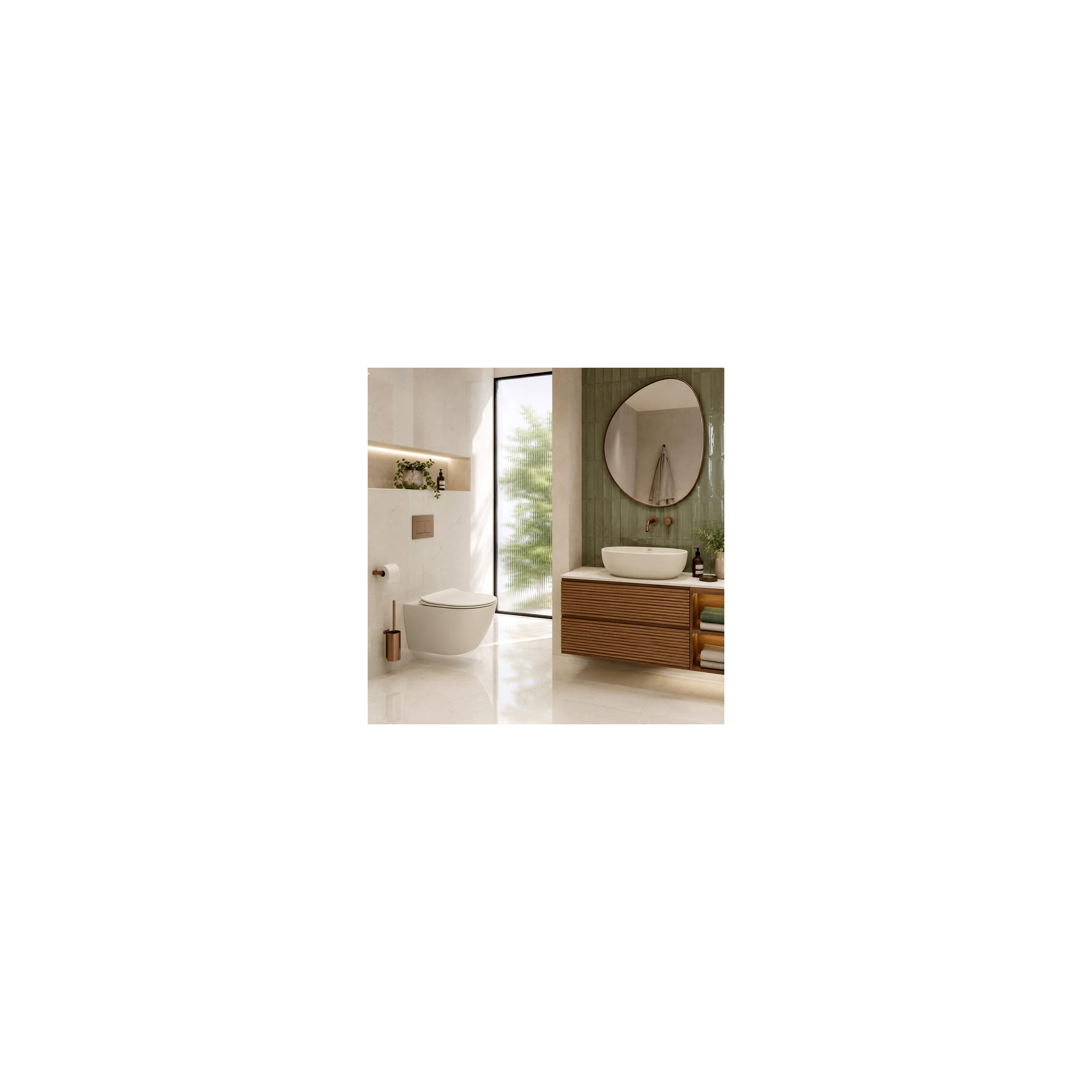 Set: Wall-Hung WC Bowl Focus + Countertop Washbasin Rea Focus Creme