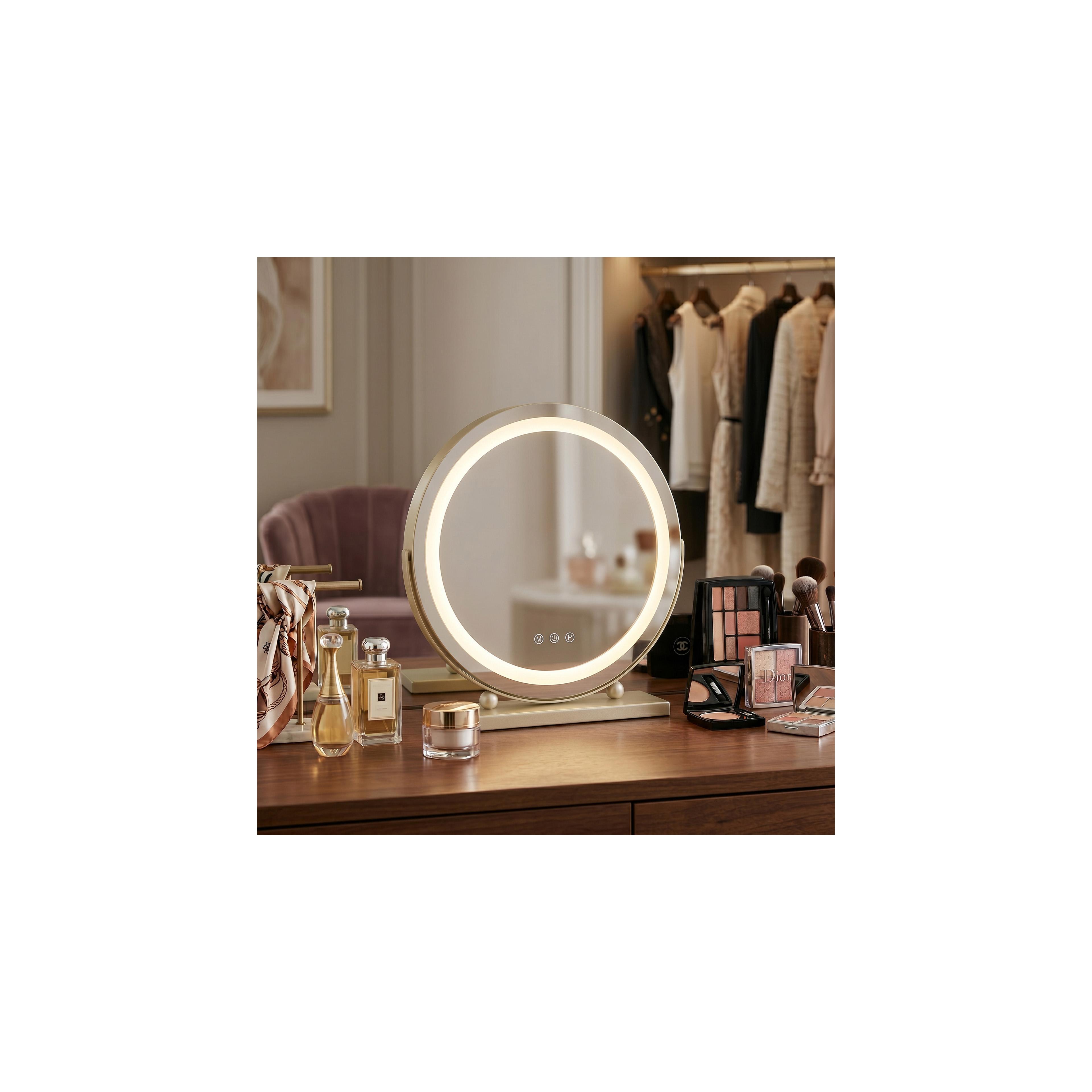 Spiegel LED MAKE-UP L.Gold 40 cm
