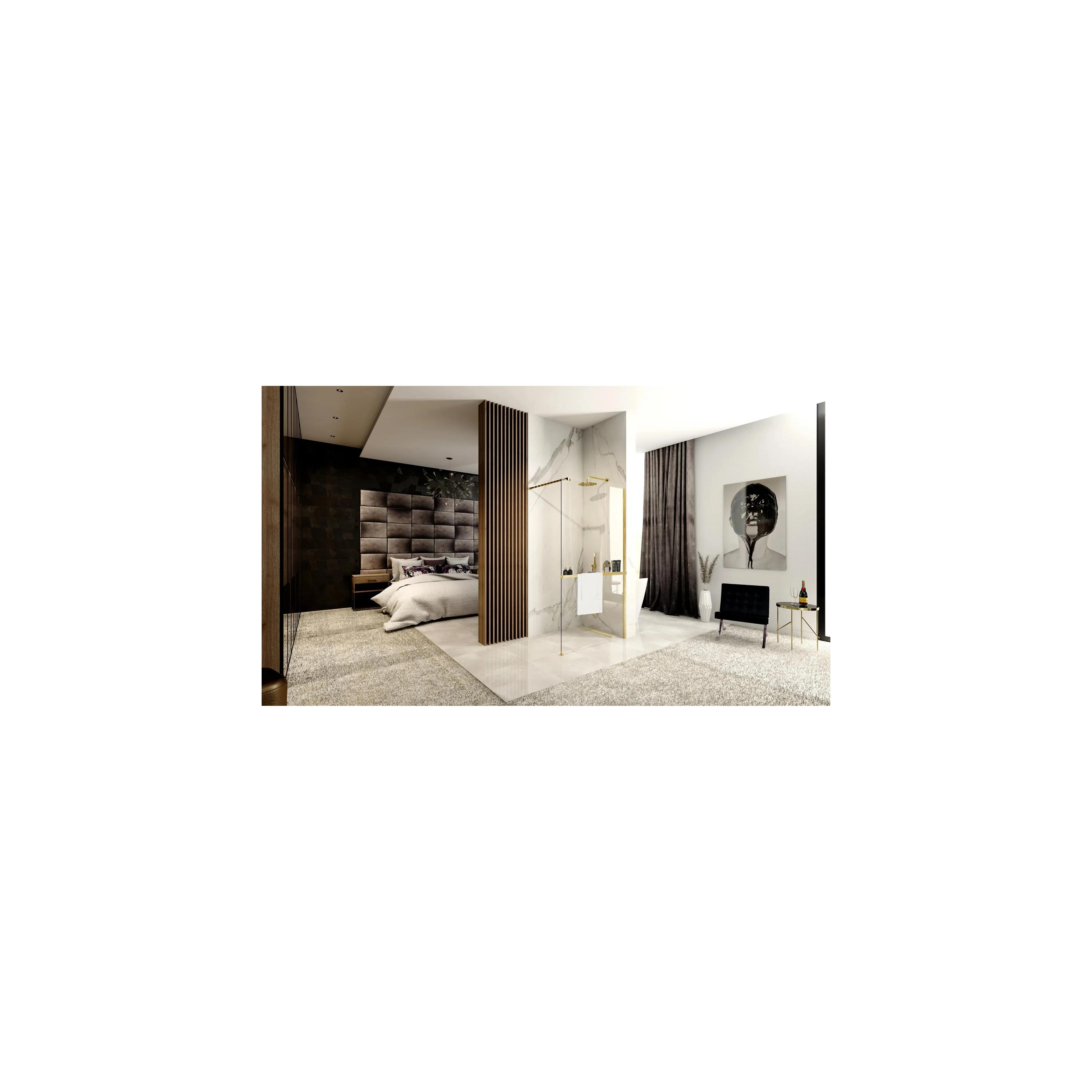Duschwand Rea Aero Gold Brush N 90 Walk In + EVO