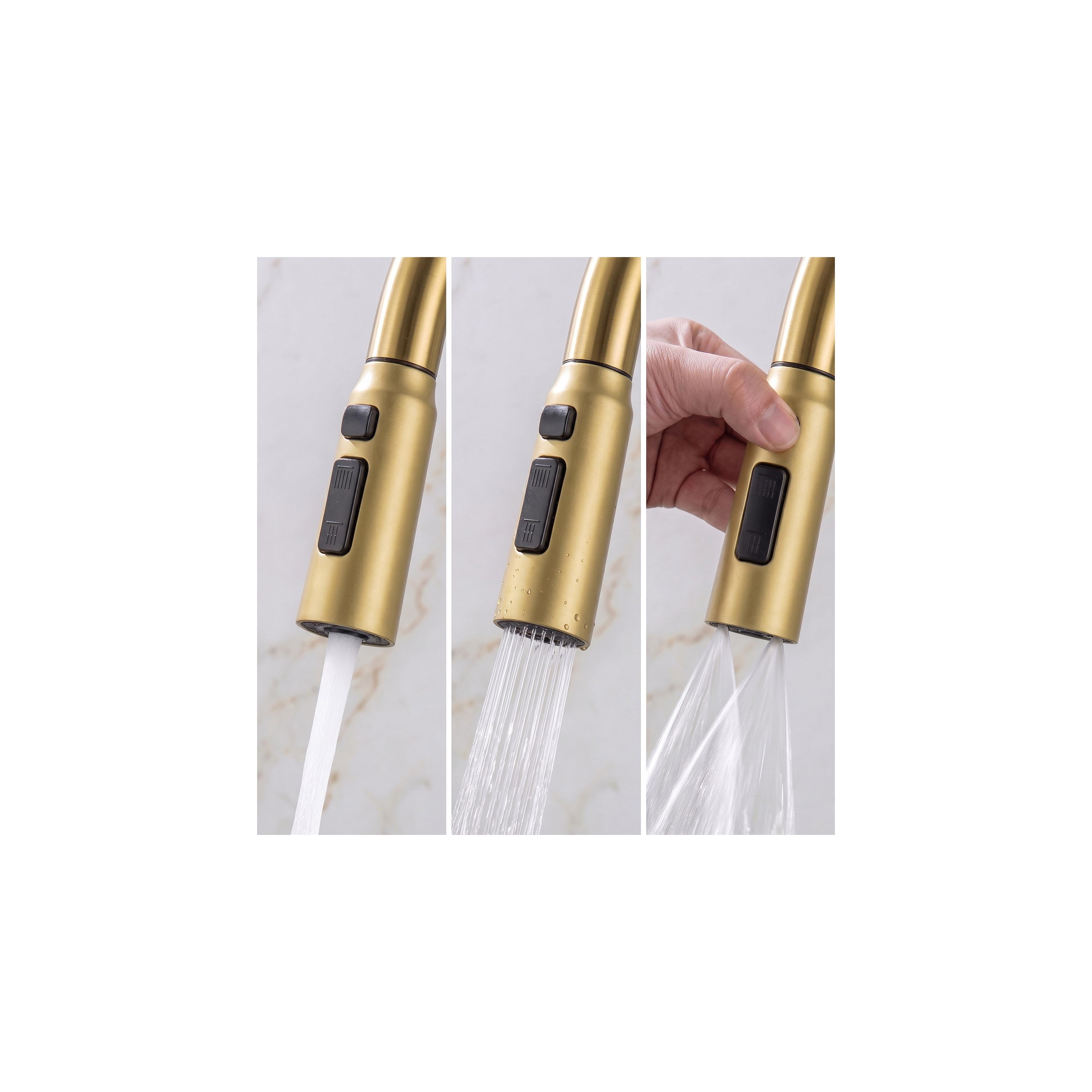 Multifunktionale 10-in-1-Stahlspüle REA Alonzo Brush Gold