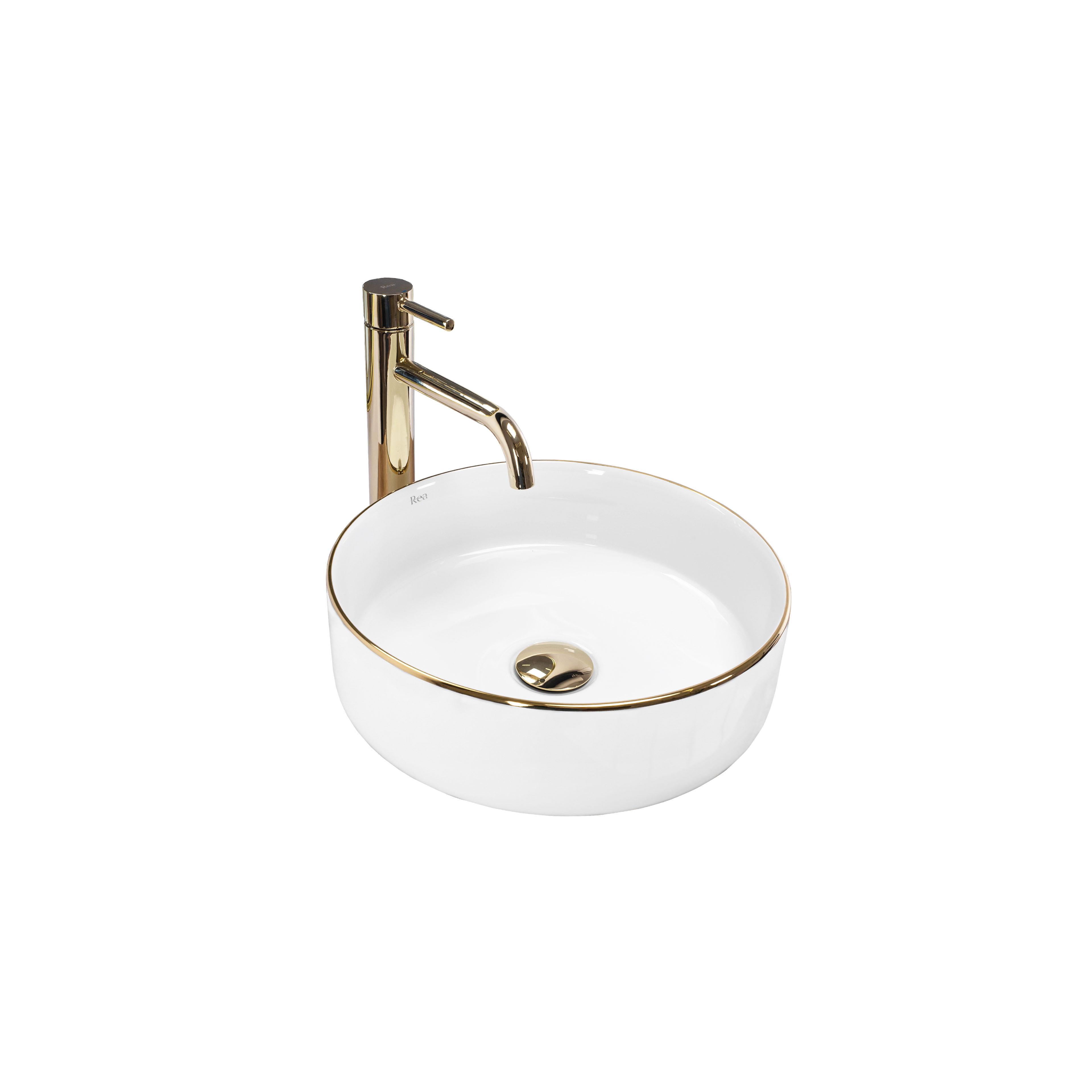 Countertop Basin Rea Sami Gold Edge