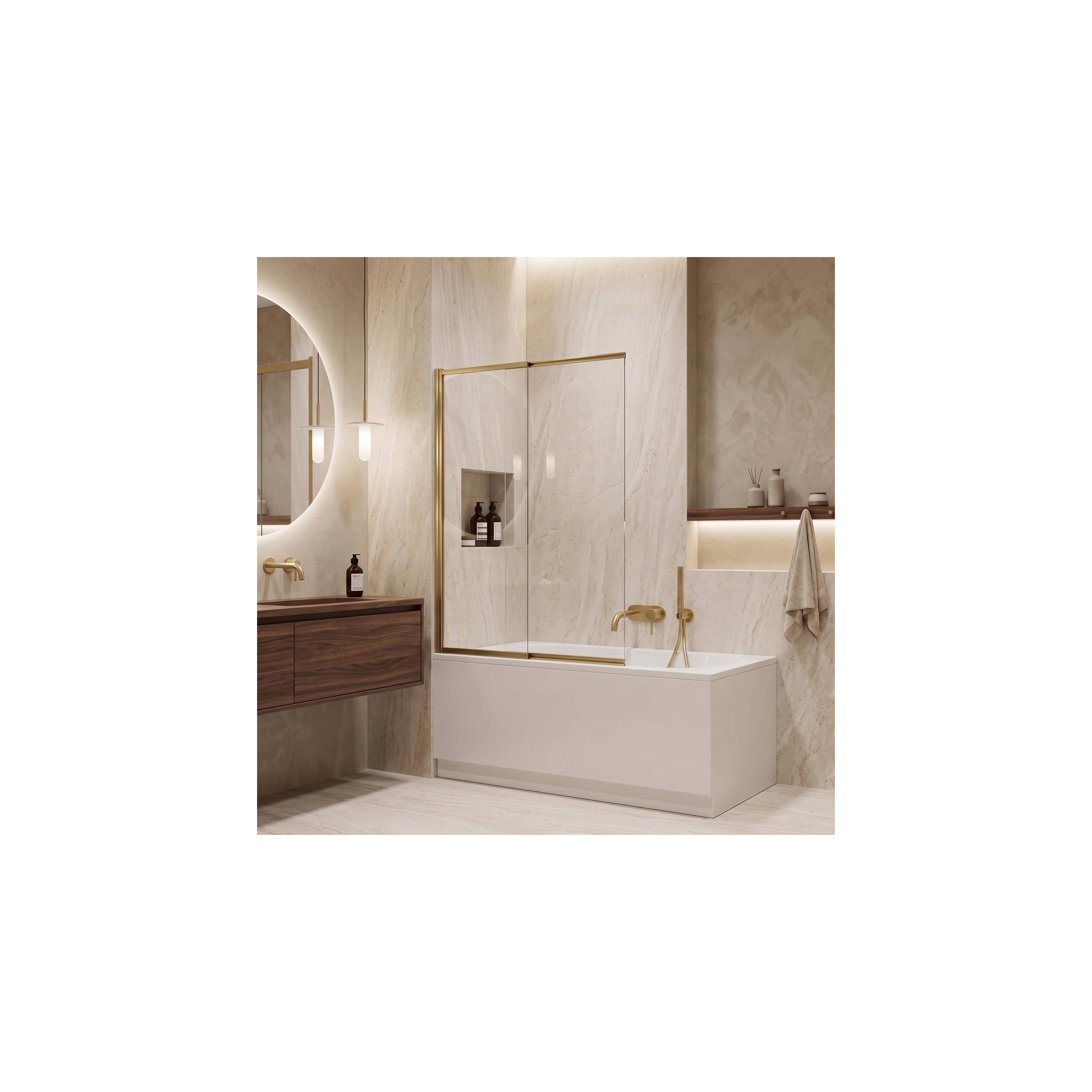 Badewannen-Duschwand Schiebetür REA Dario Brush Gold 120