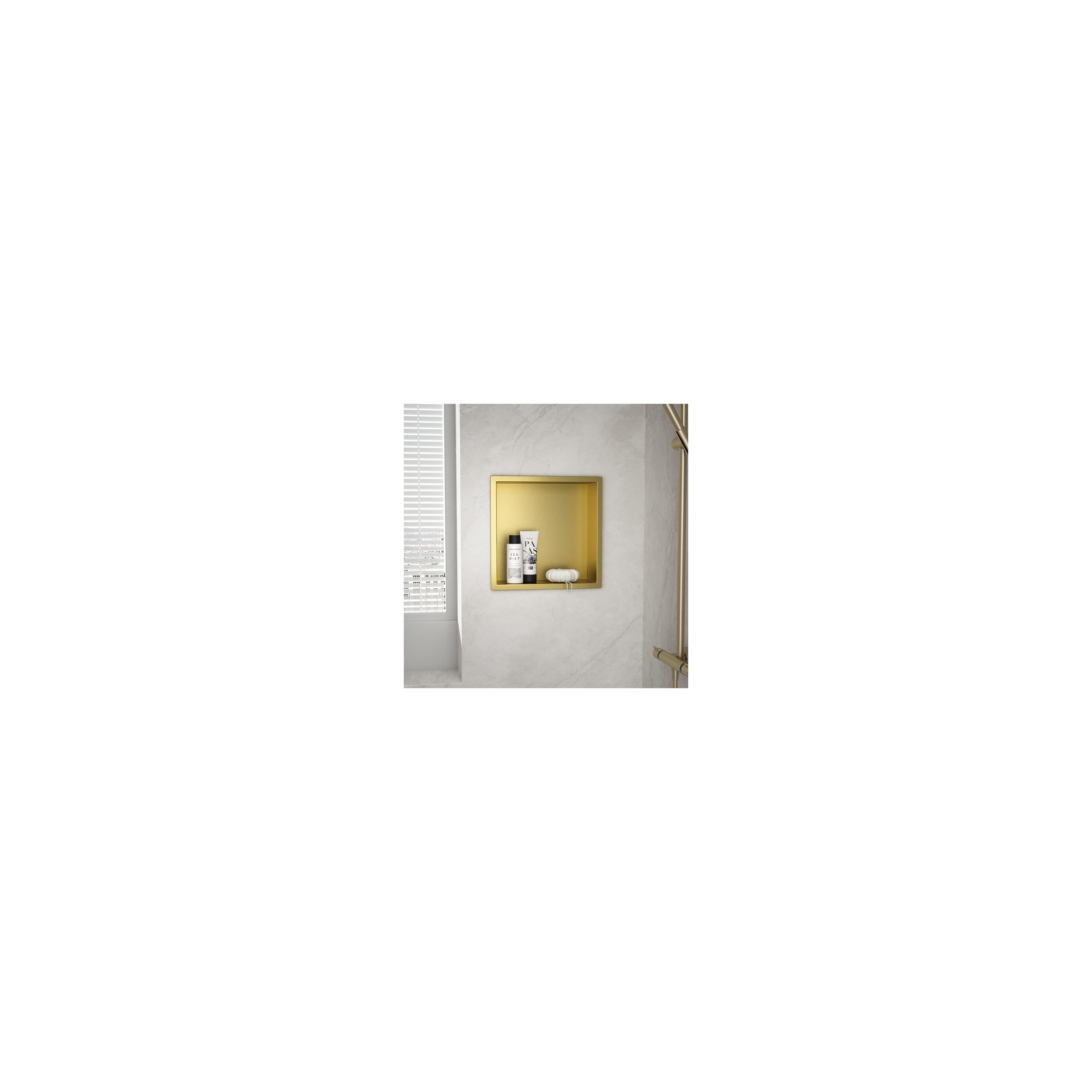 bathroom shelf 30x30 gold brush