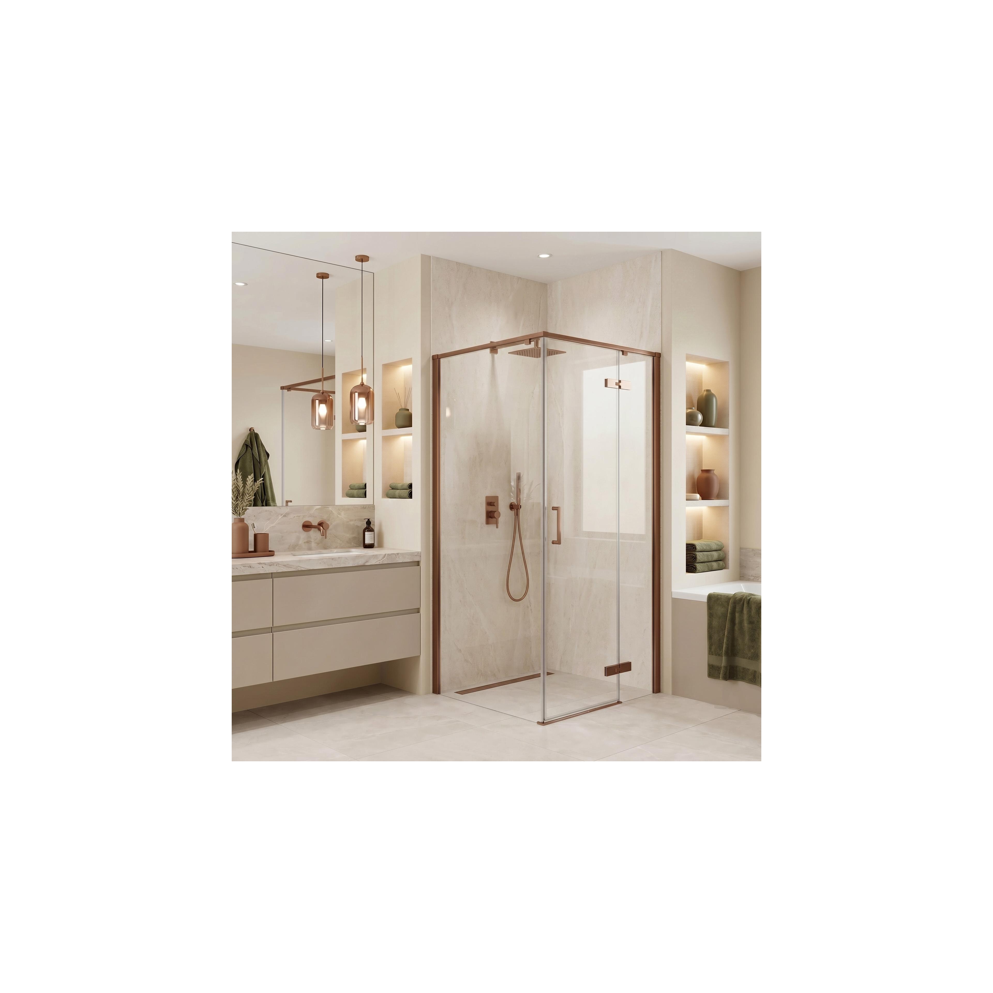 Duschkabine Rea Bruno 90x90 Brush Copper