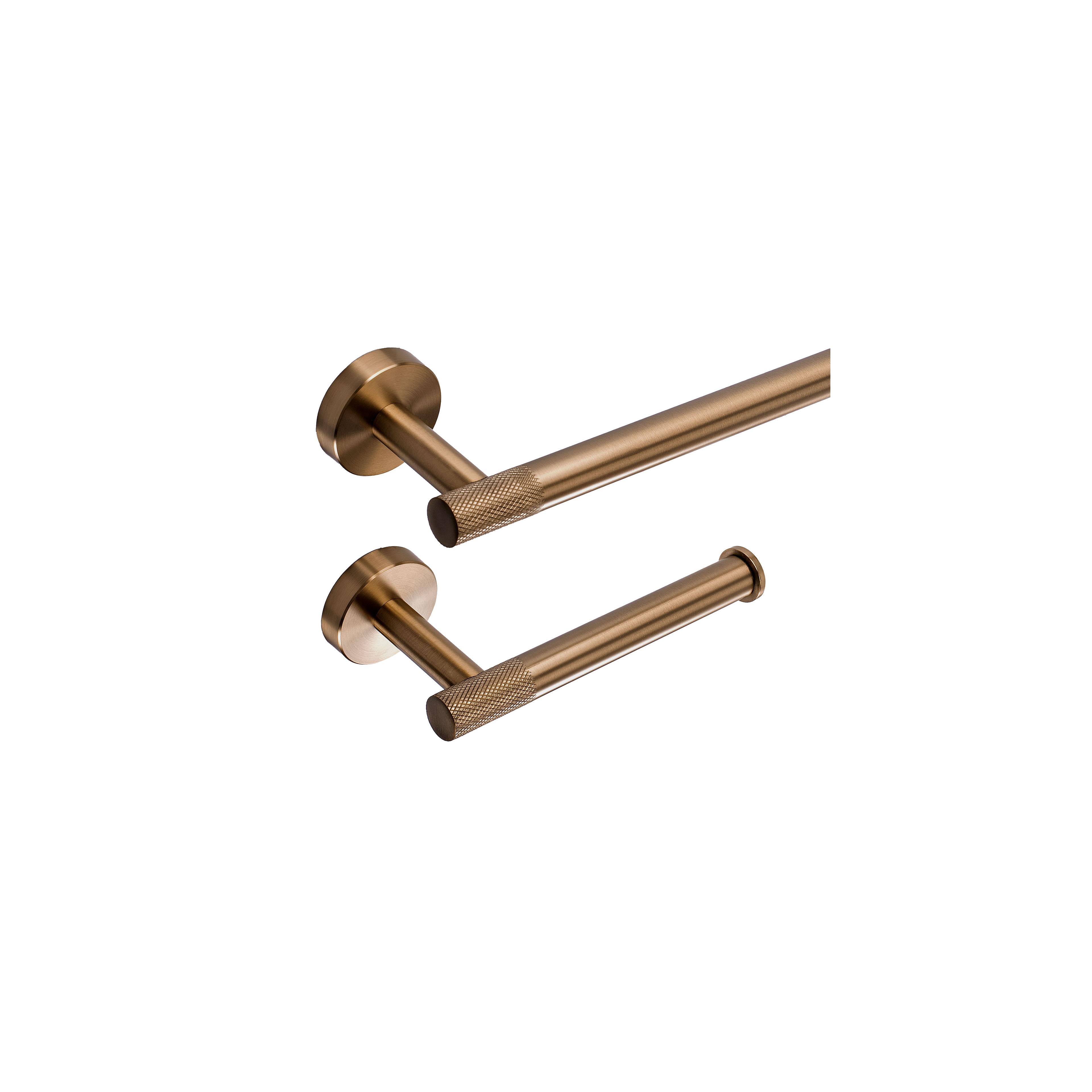 Badezimmer-Accessoire-Set GRID Brush Copper 4-teilig