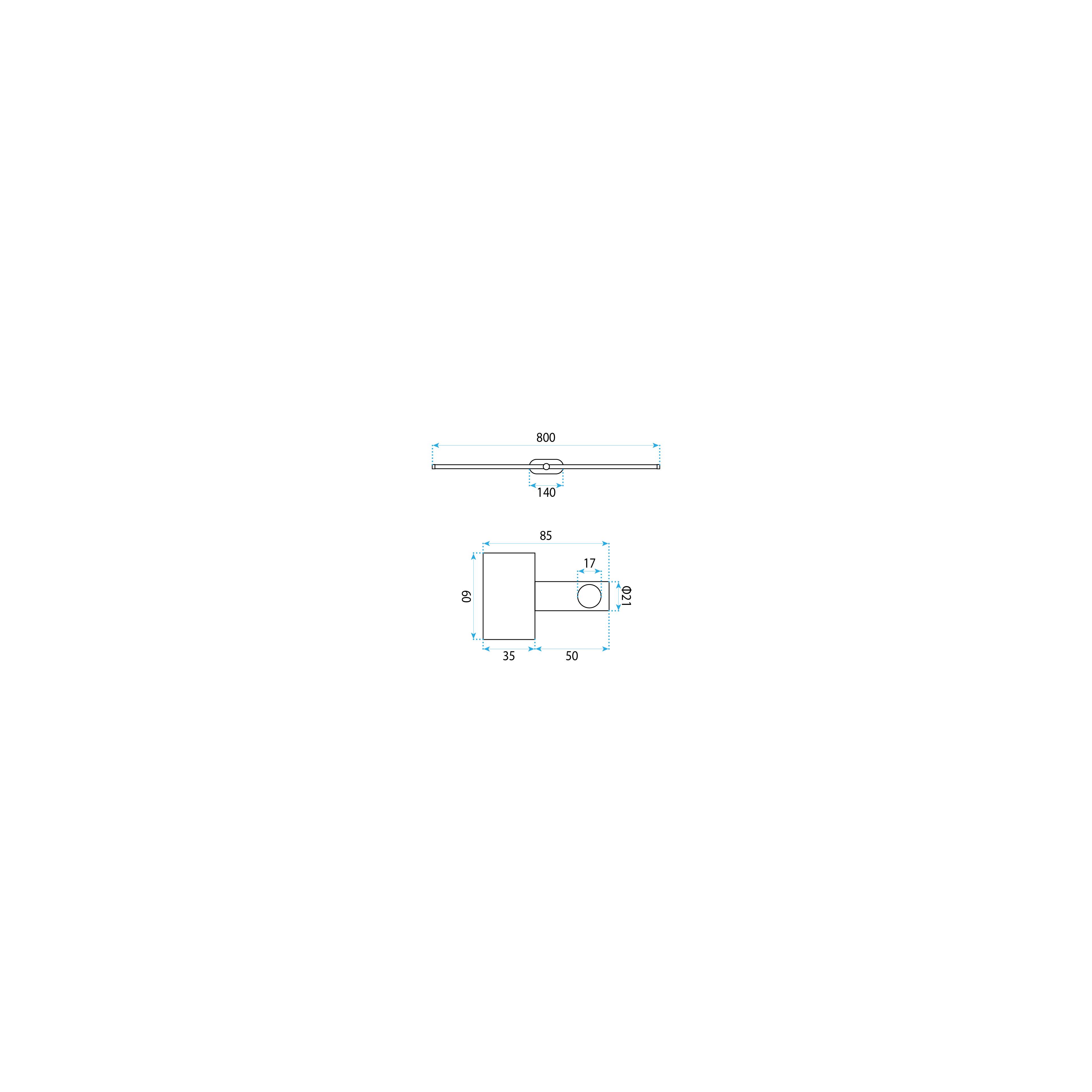 Bad LED-Wandleuchte APP1897-1W 80 cm BRUSH COPPER