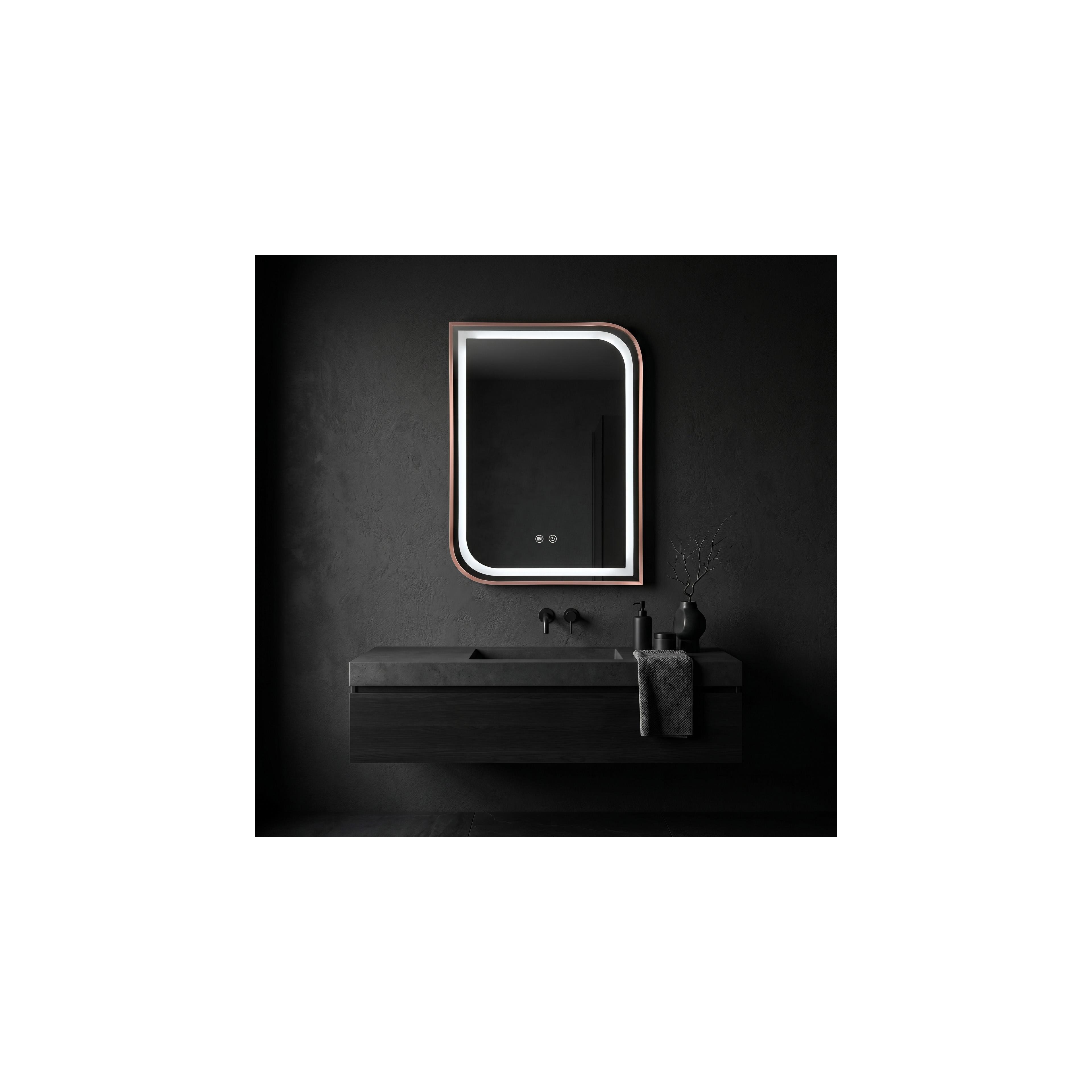 Зеркало LED ZONE 70x50 BRUSH ROSE GOLD