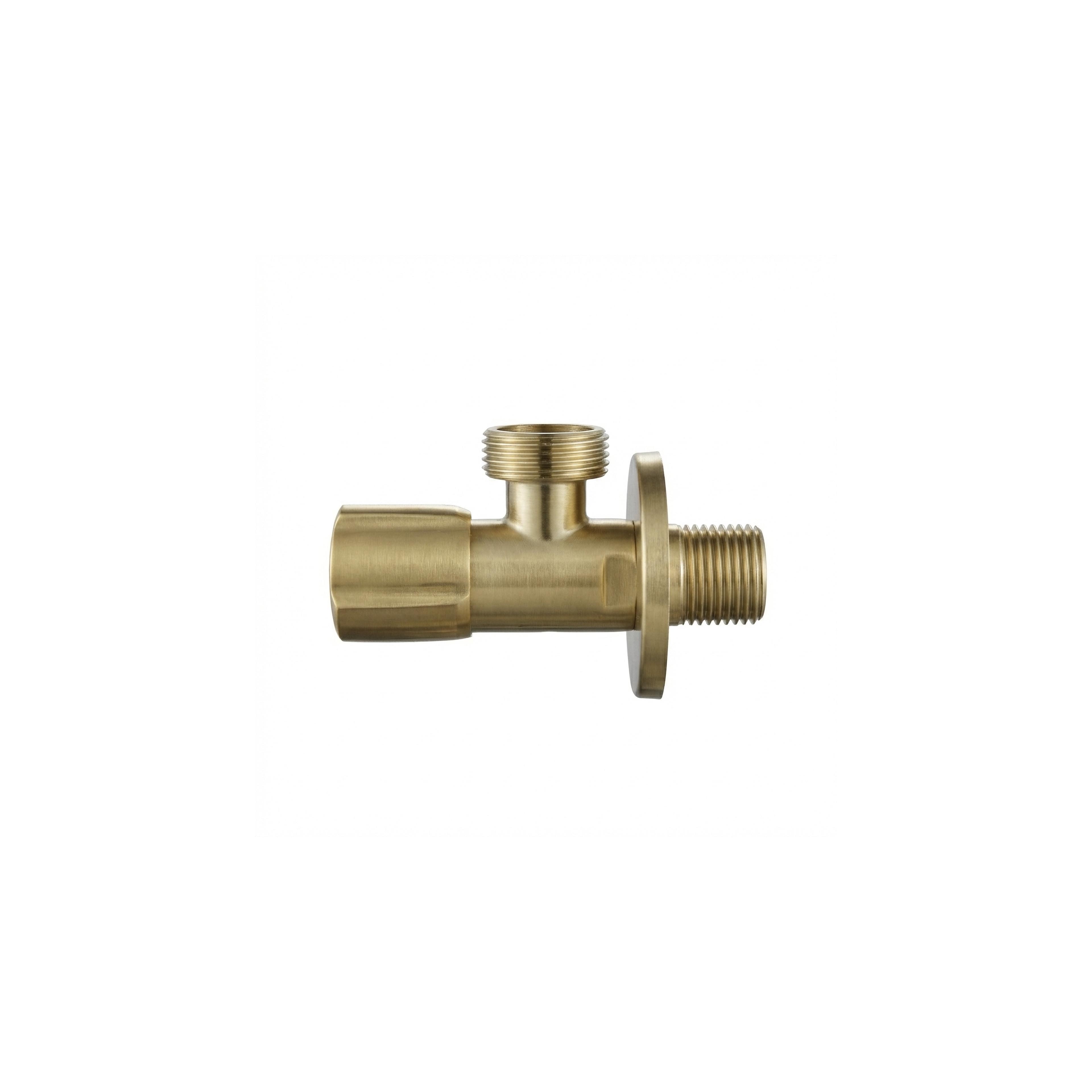 Hoekstopkraan 02 1/2" x 3/4" Brush Gold