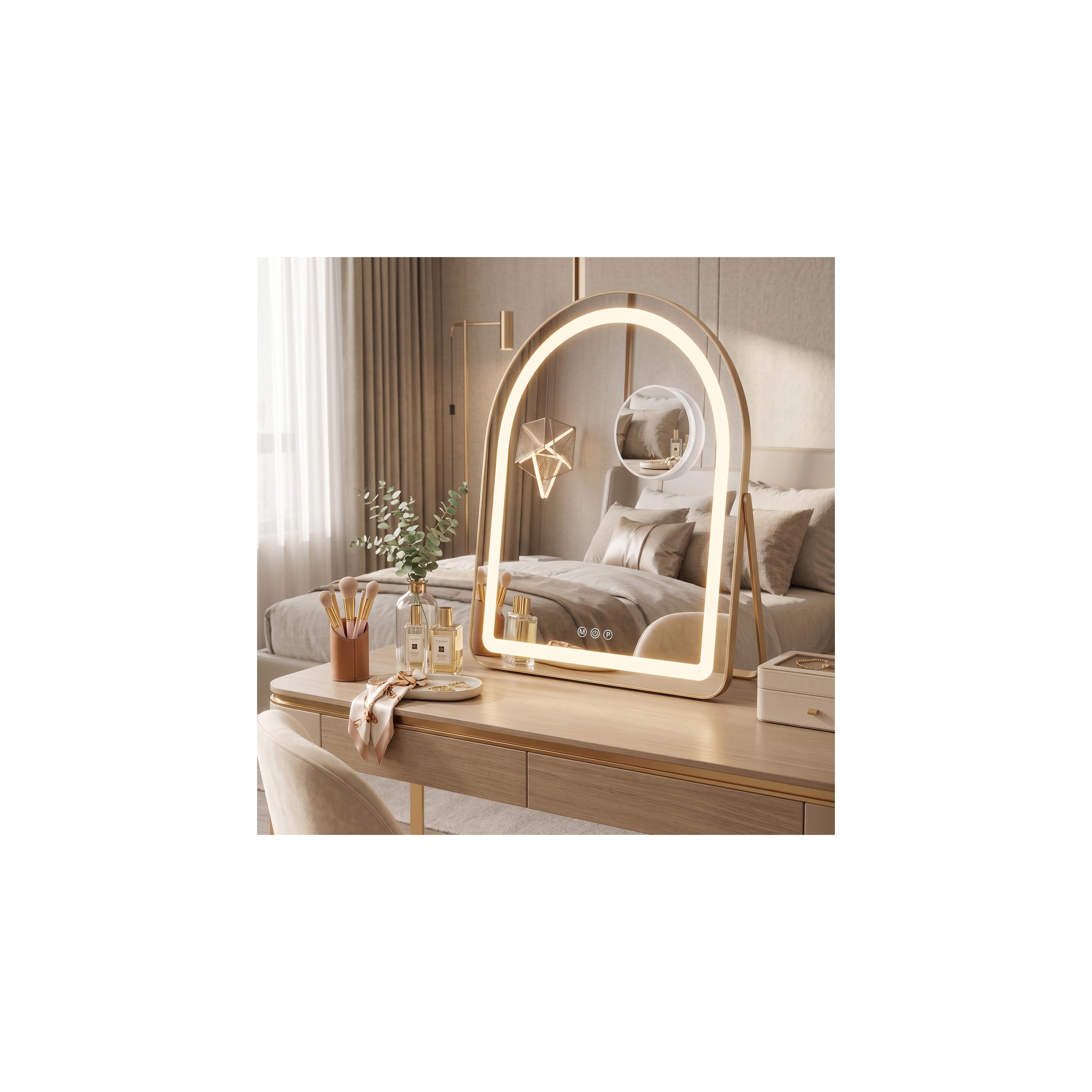 Spiegel LED GLAM L.Gold 40x45cm