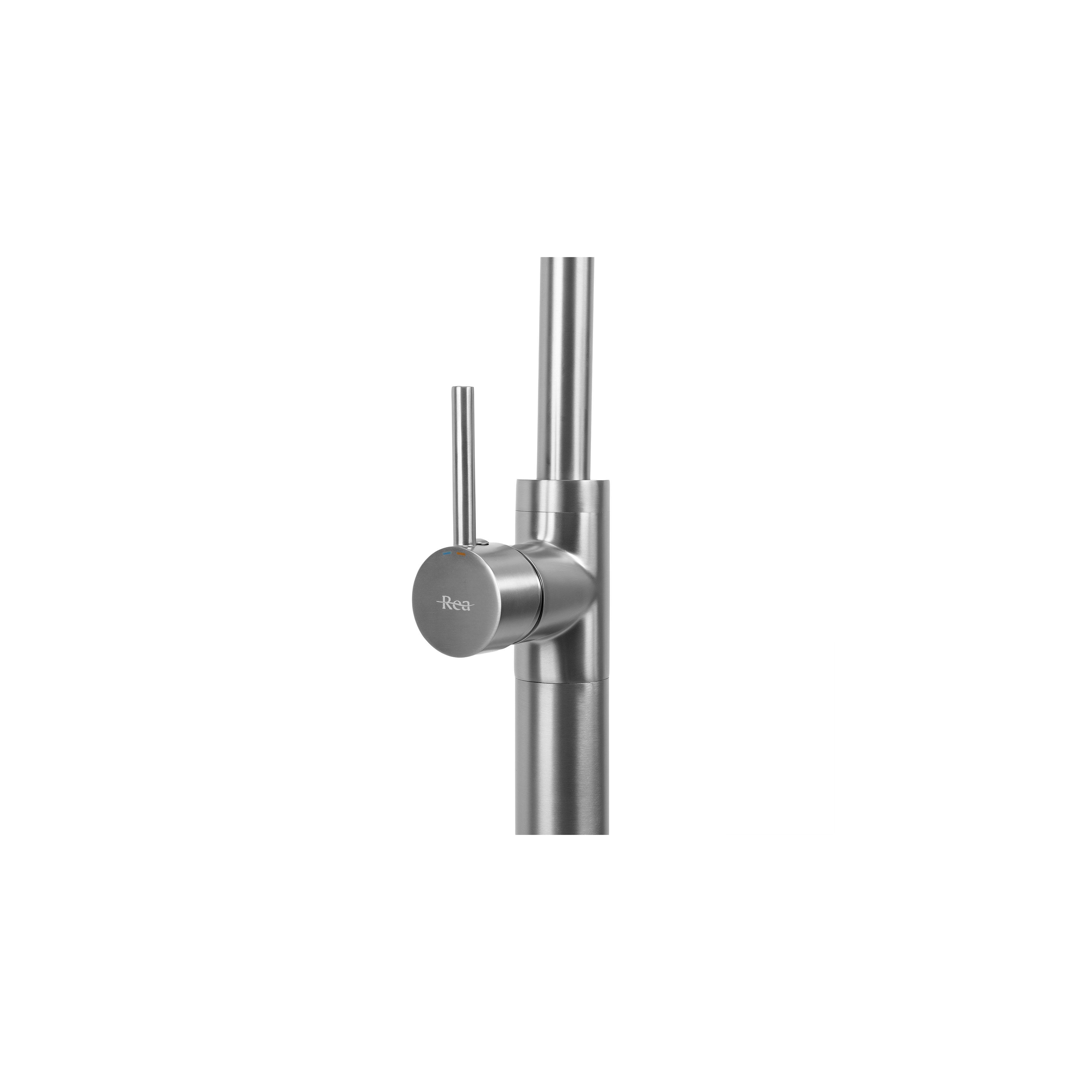 Waschbeckenarmatur freistehend Rea Lungo Brush Nickel
