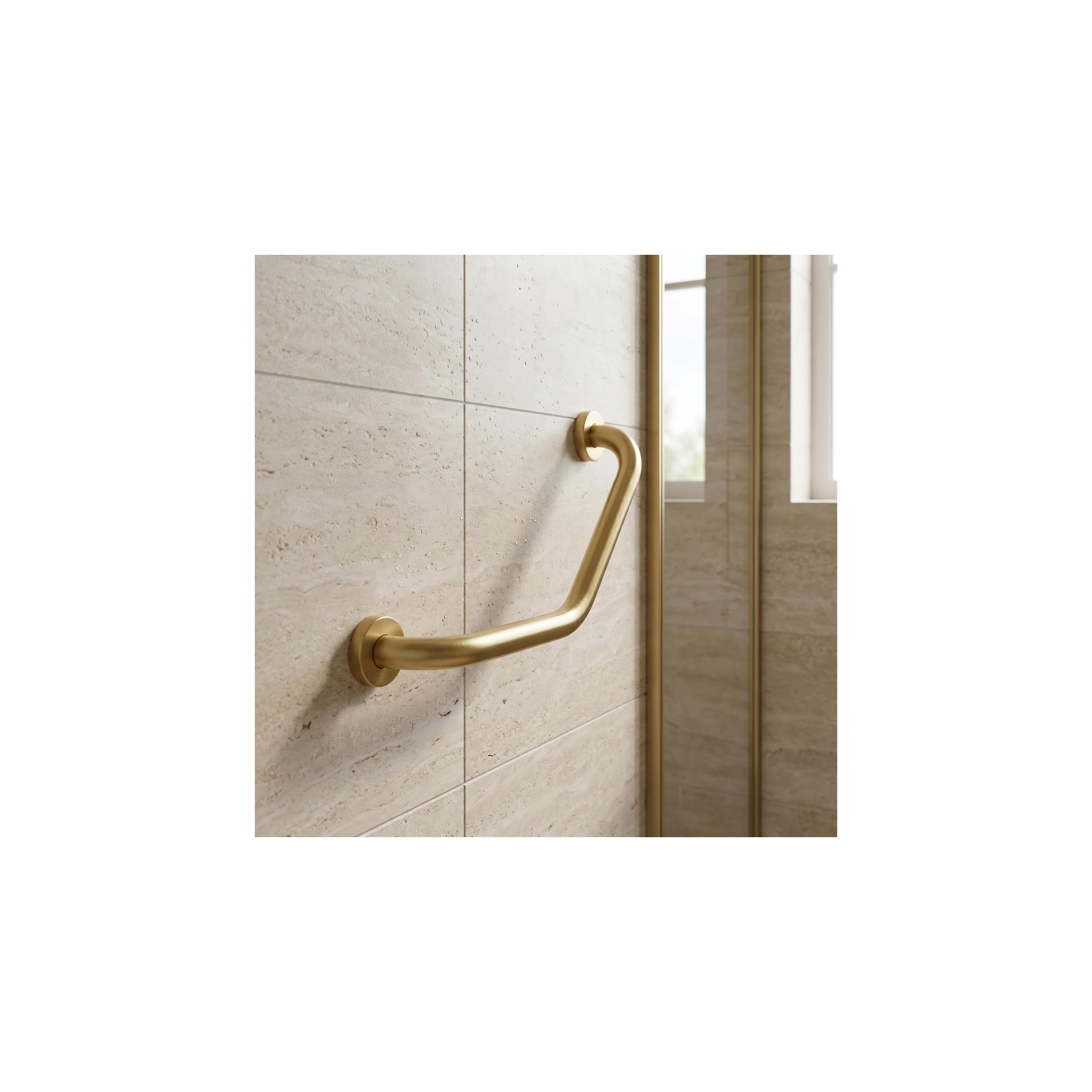 Angewinkelte Badezimmer-Haltestange BRUSH GOLD