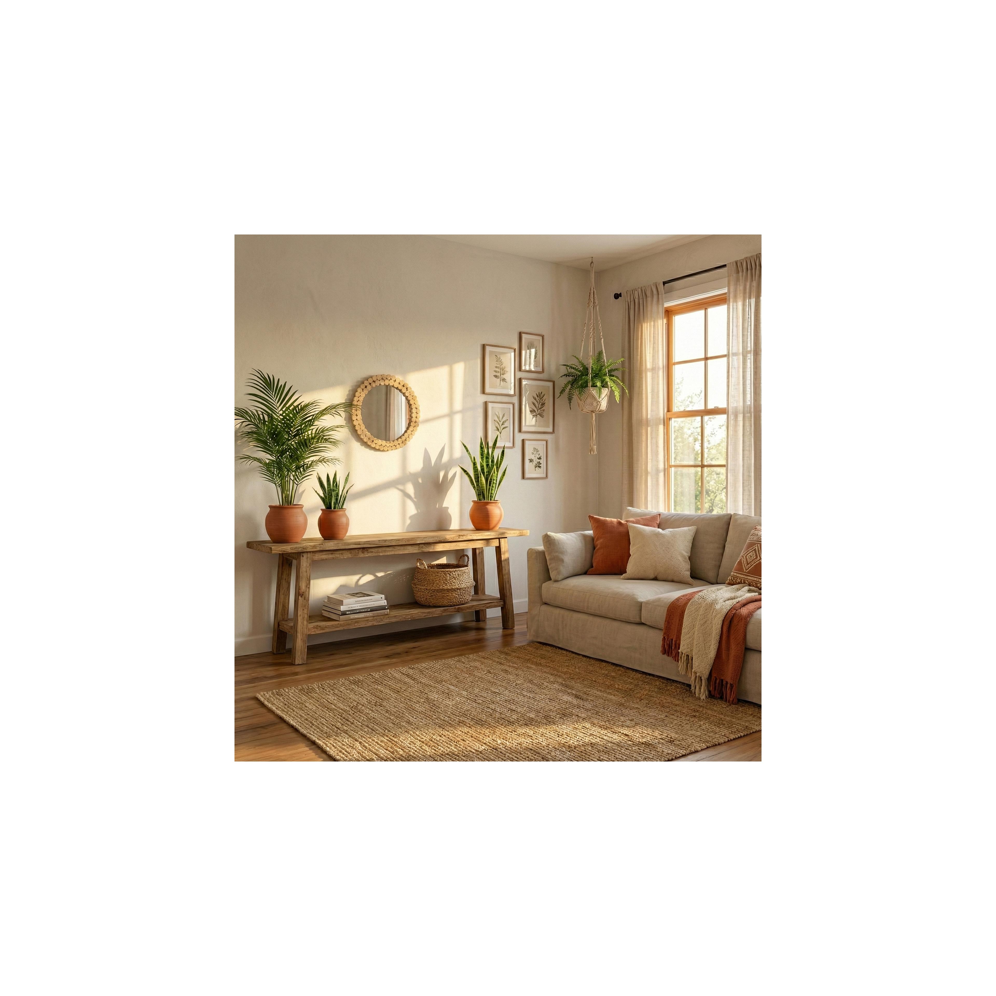 LUSTRO ŚCIENNE BOHO 36CM KLNA-MR01