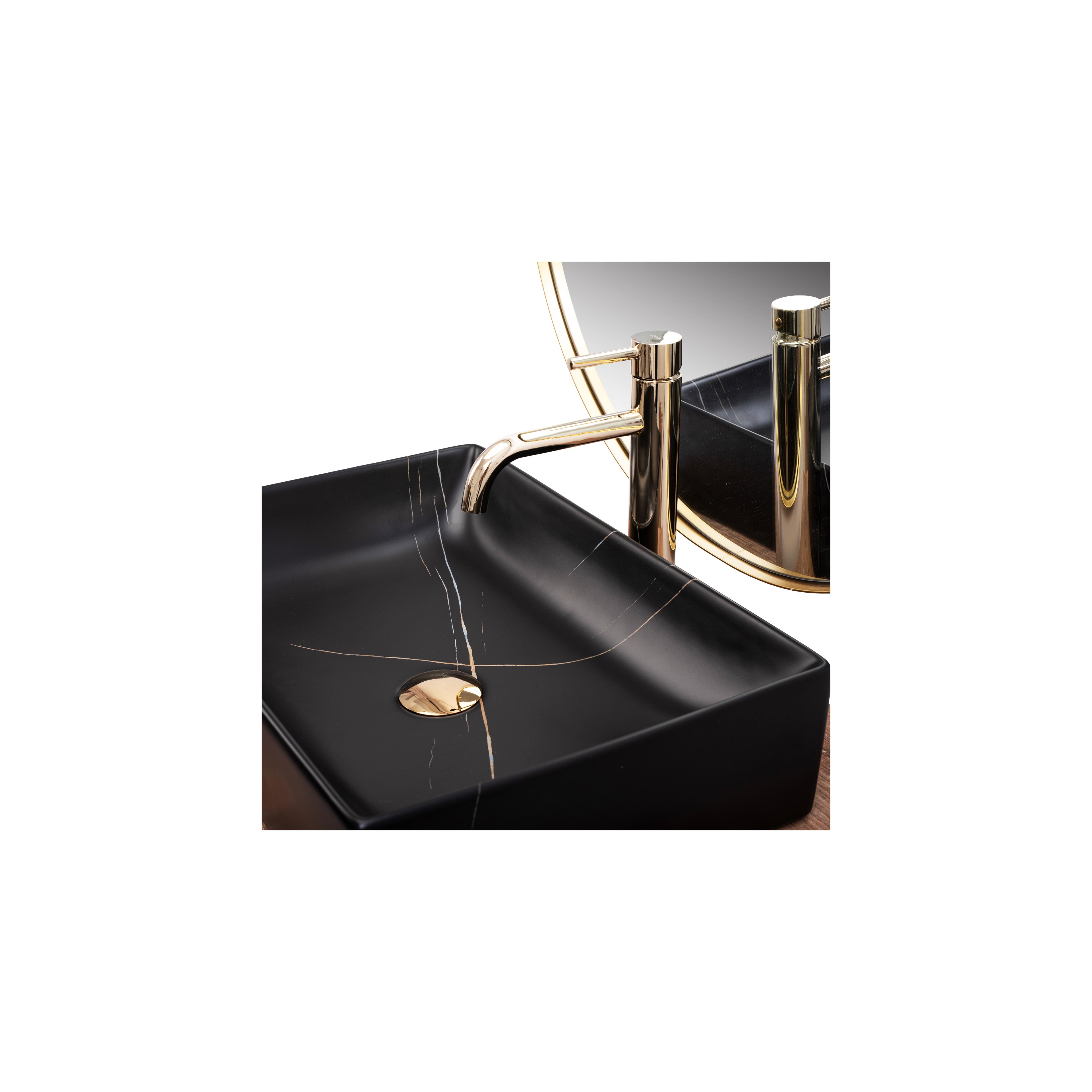 Aufsatzwaschbecken REA Inga Black Marble Mat