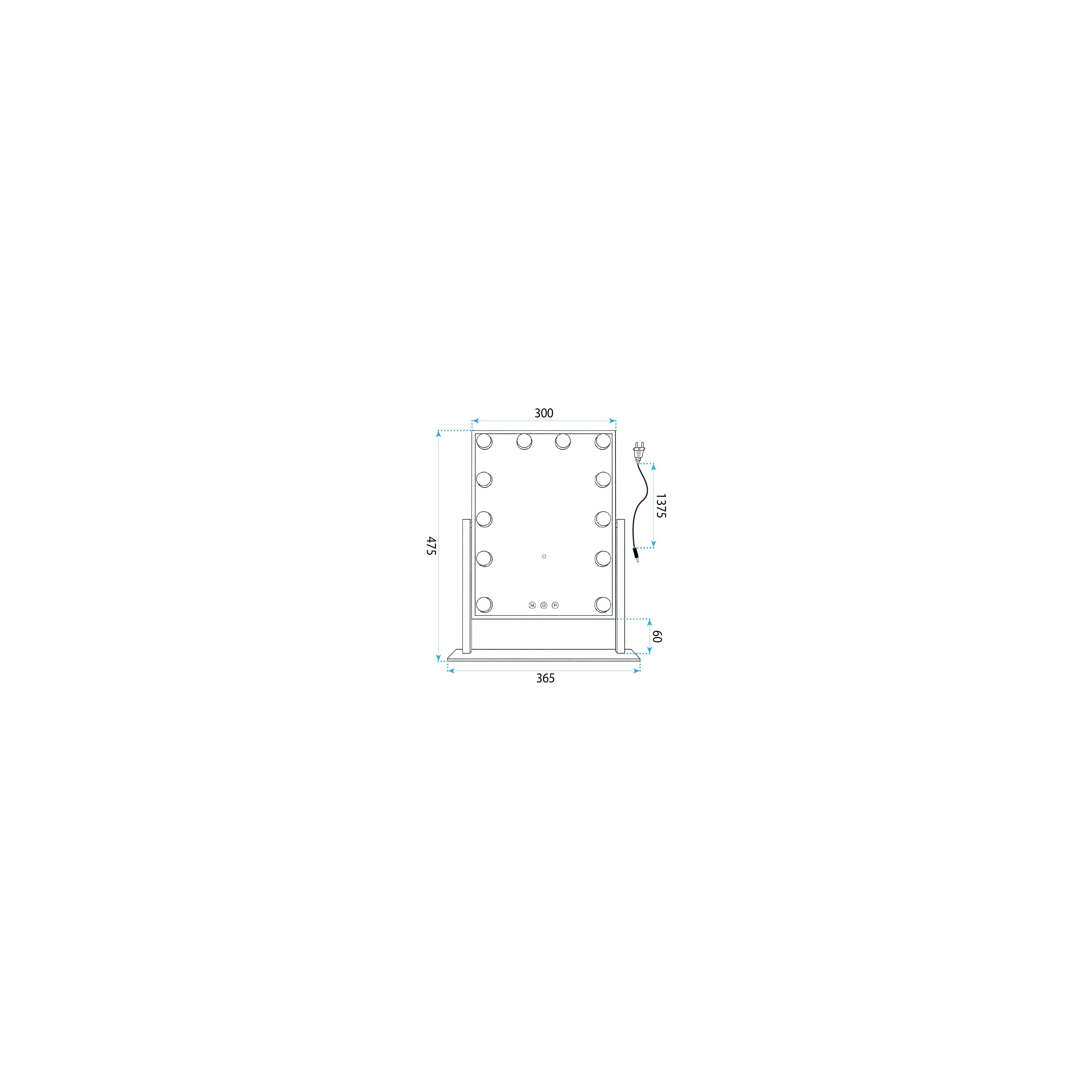 Spiegel LED HOLLYWOOD L.Gold 30x40