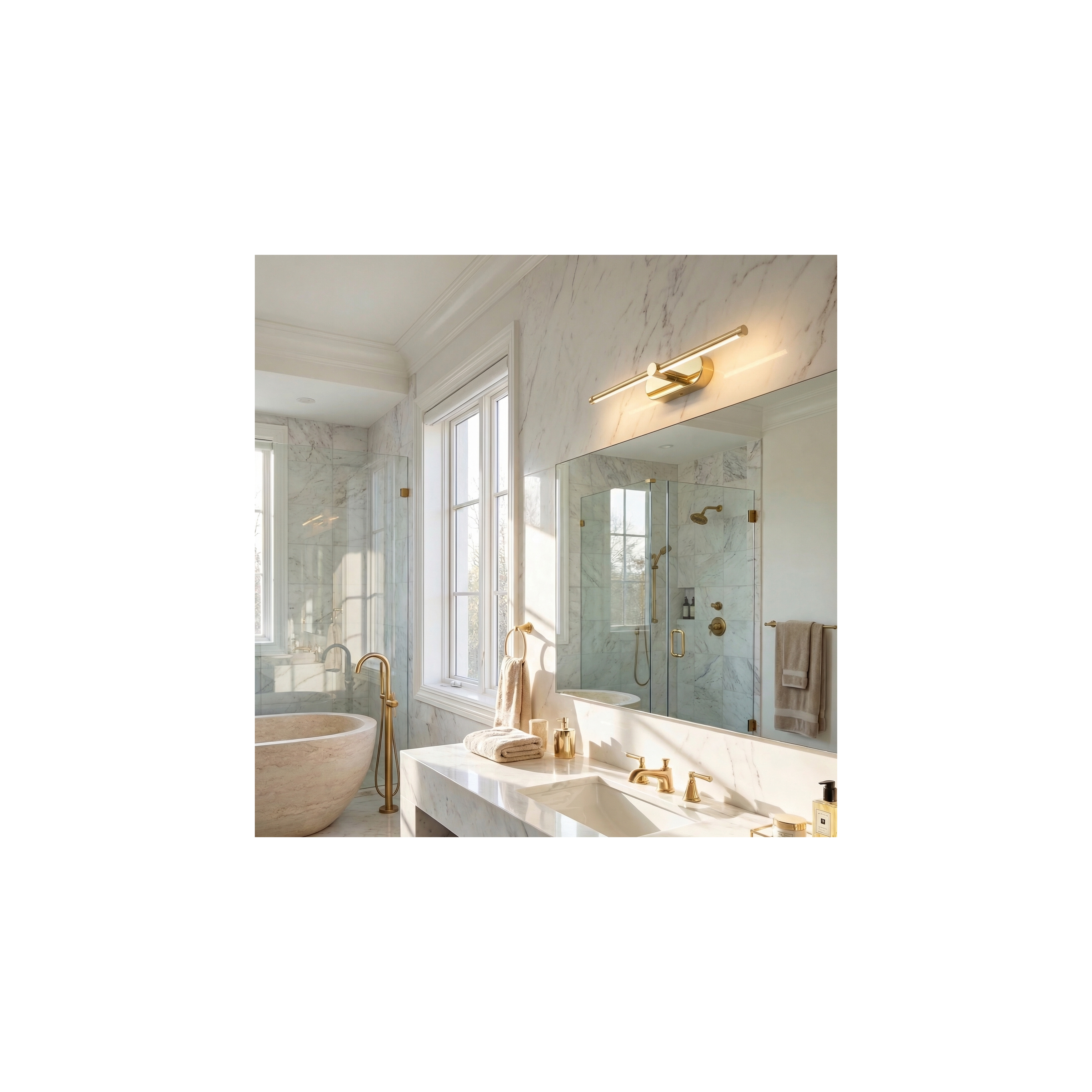 Bad LED-Wandleuchte APP1889-1W 40 cm GOLD