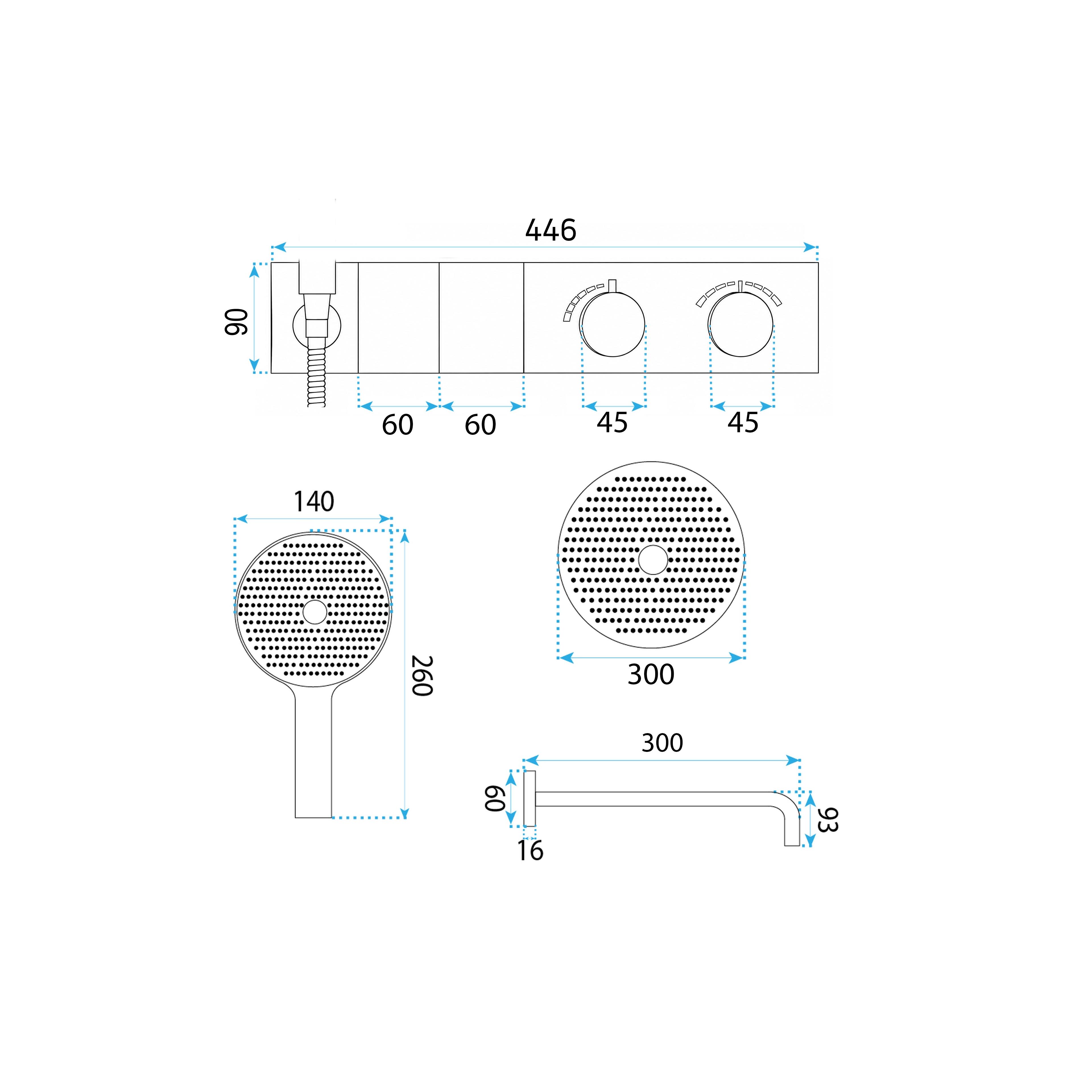 Душ система за вграждане Rea Uni Brush Copper + BOX