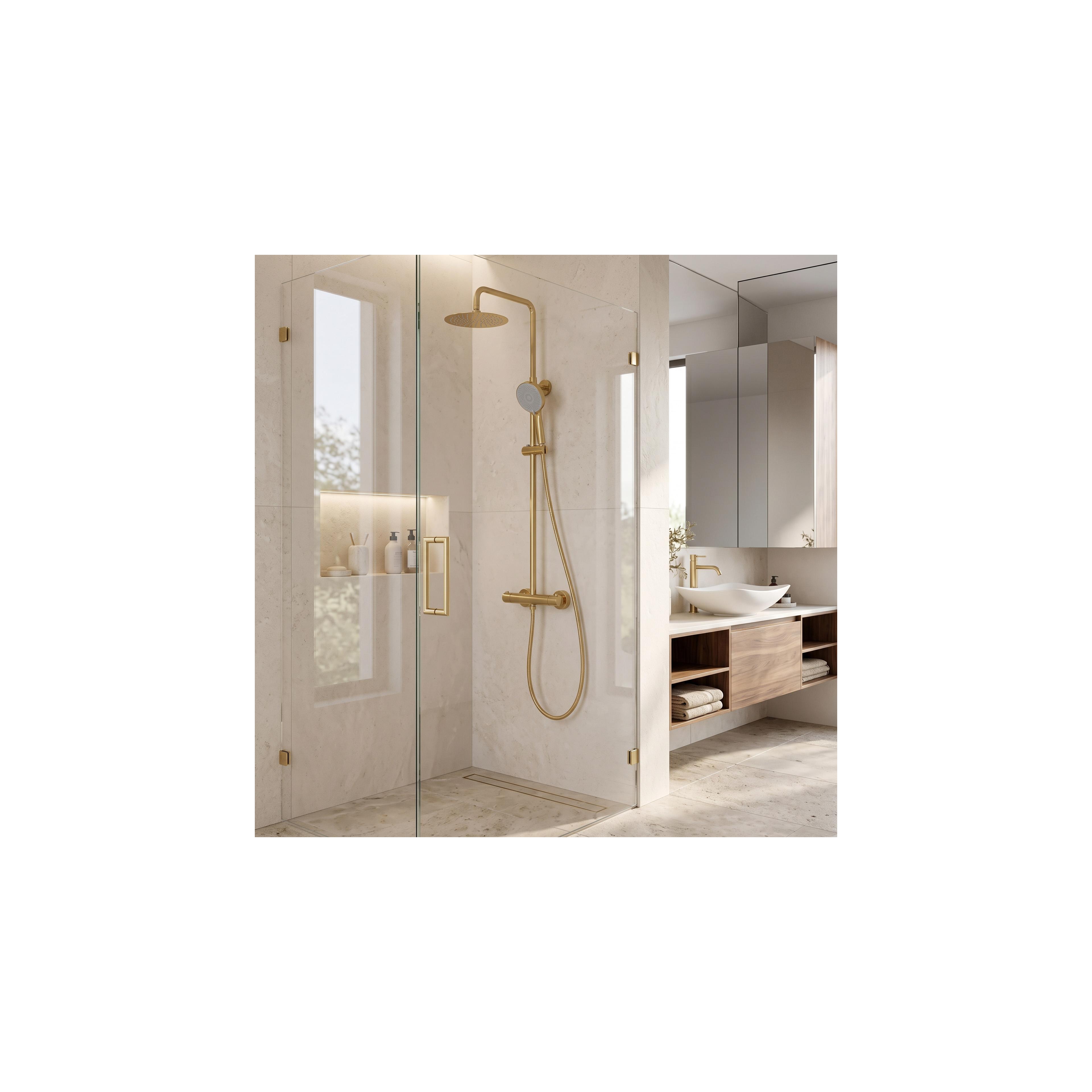 Shower set without spout with thermostat Rea Lungo Gold