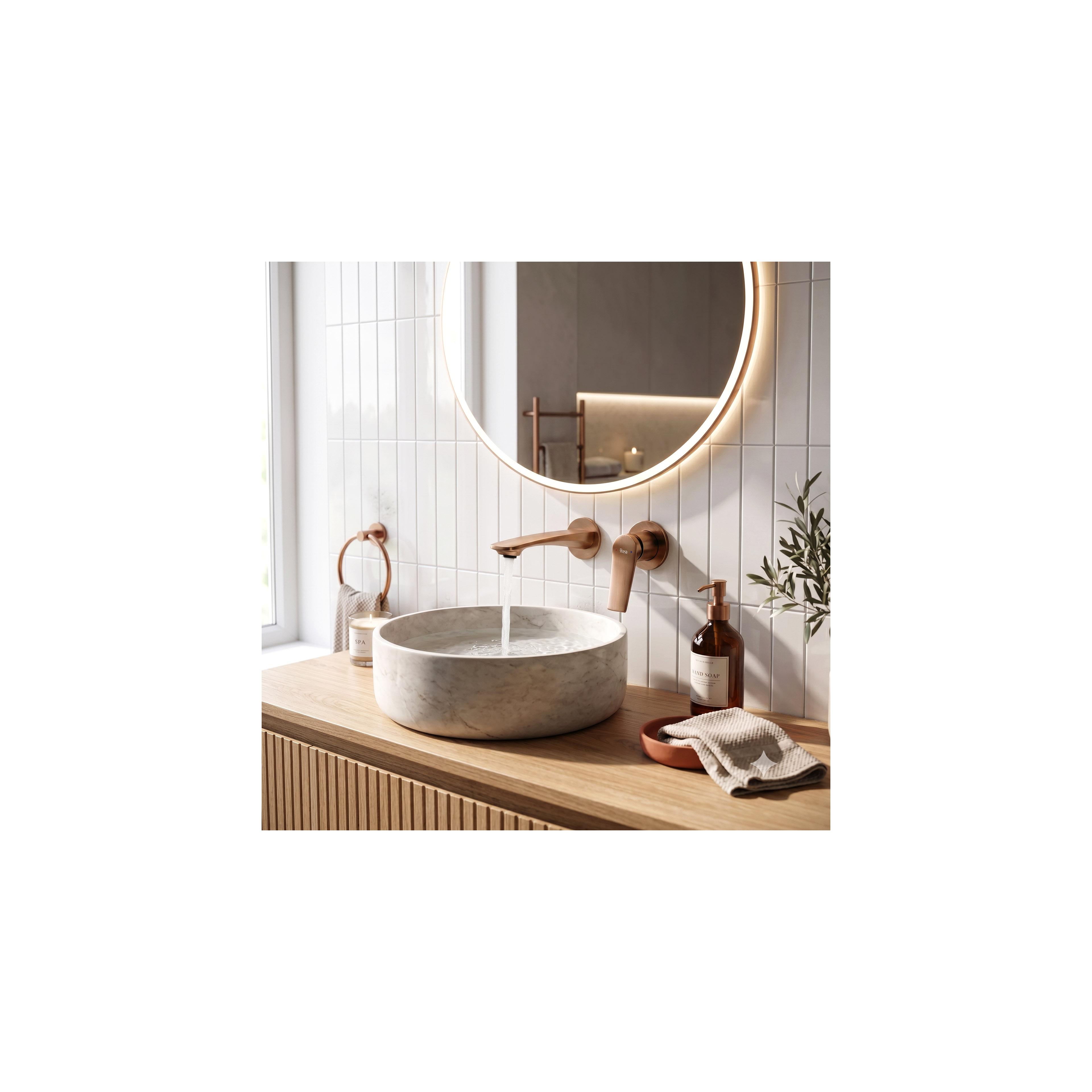 Inbyggd tvättställsblandare REA VISION Brush Copper + BOX