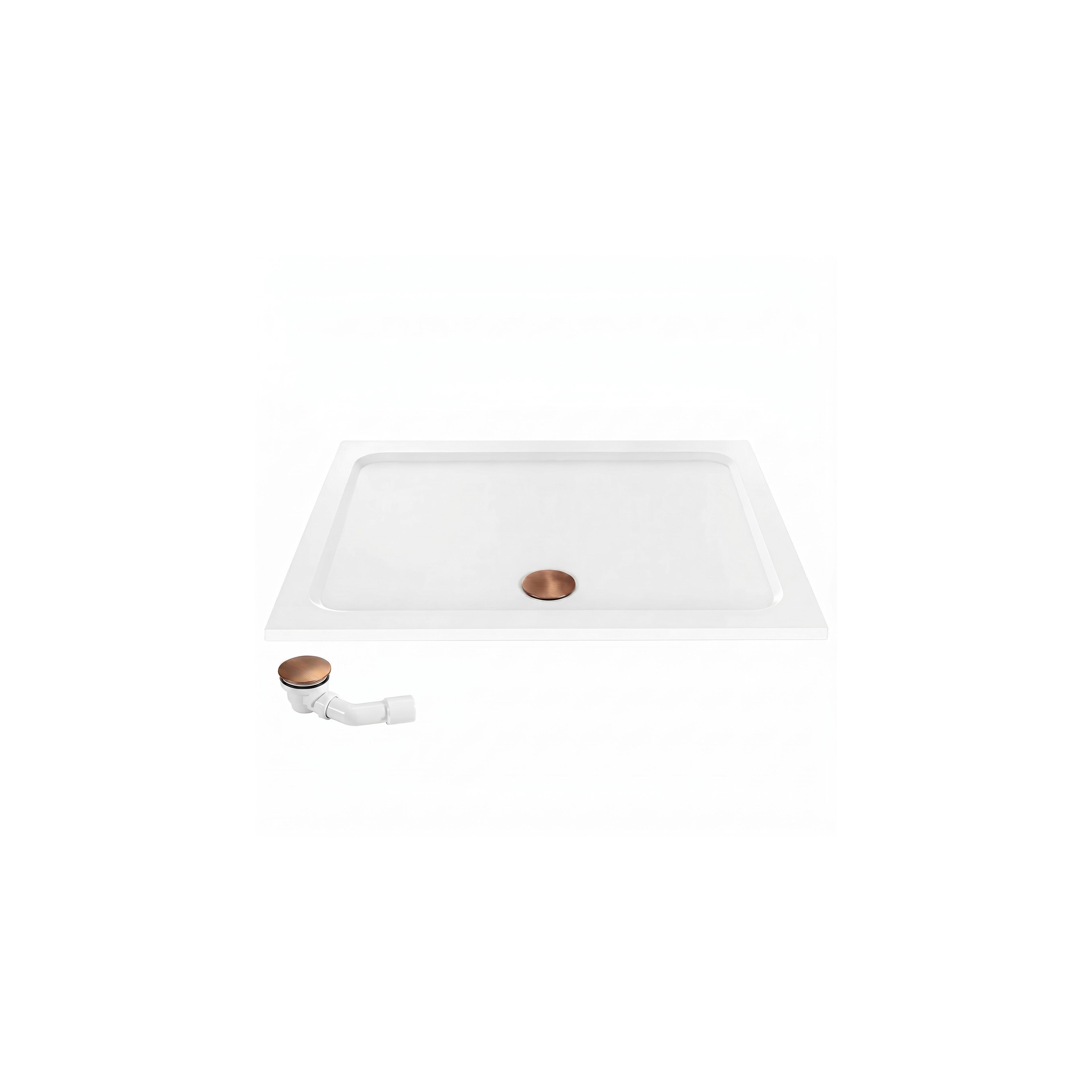 Acryl Duschwanne Rea Belmond White 80x100 Brush Copper