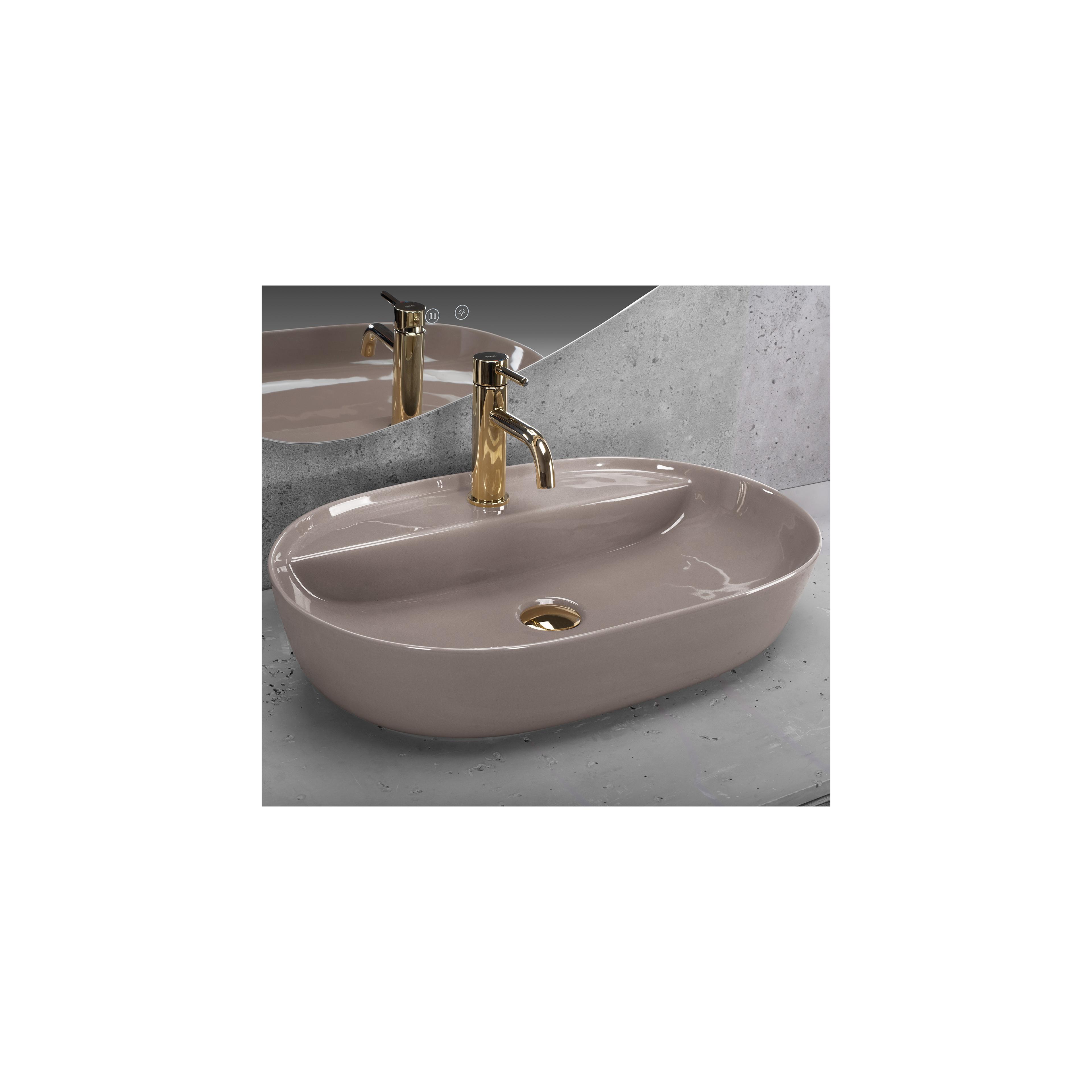 Aufsatzwaschbecken REA Aura 61 Beige Shiny