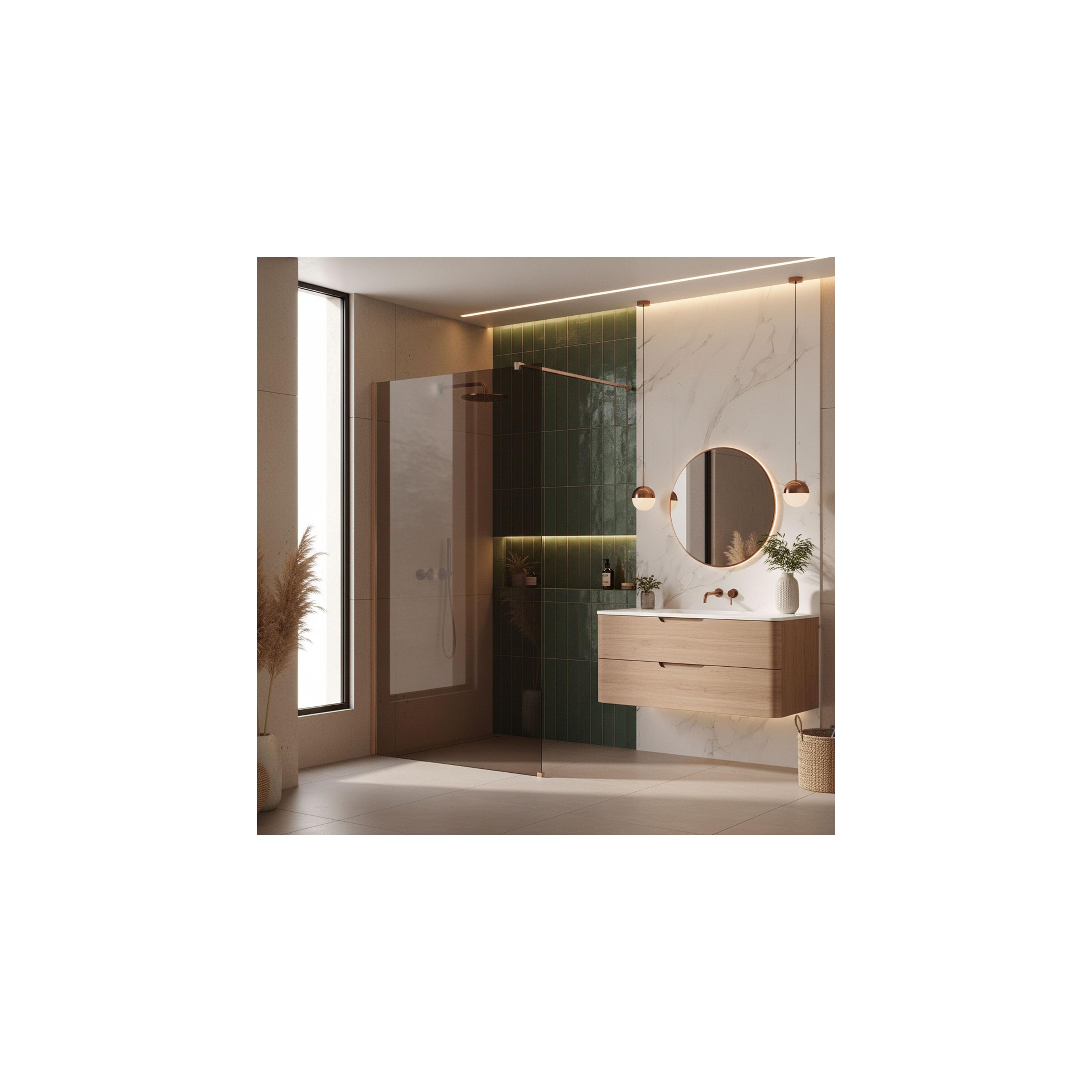 Duschwand Rea Flexi Brown / Brush Copper 120
