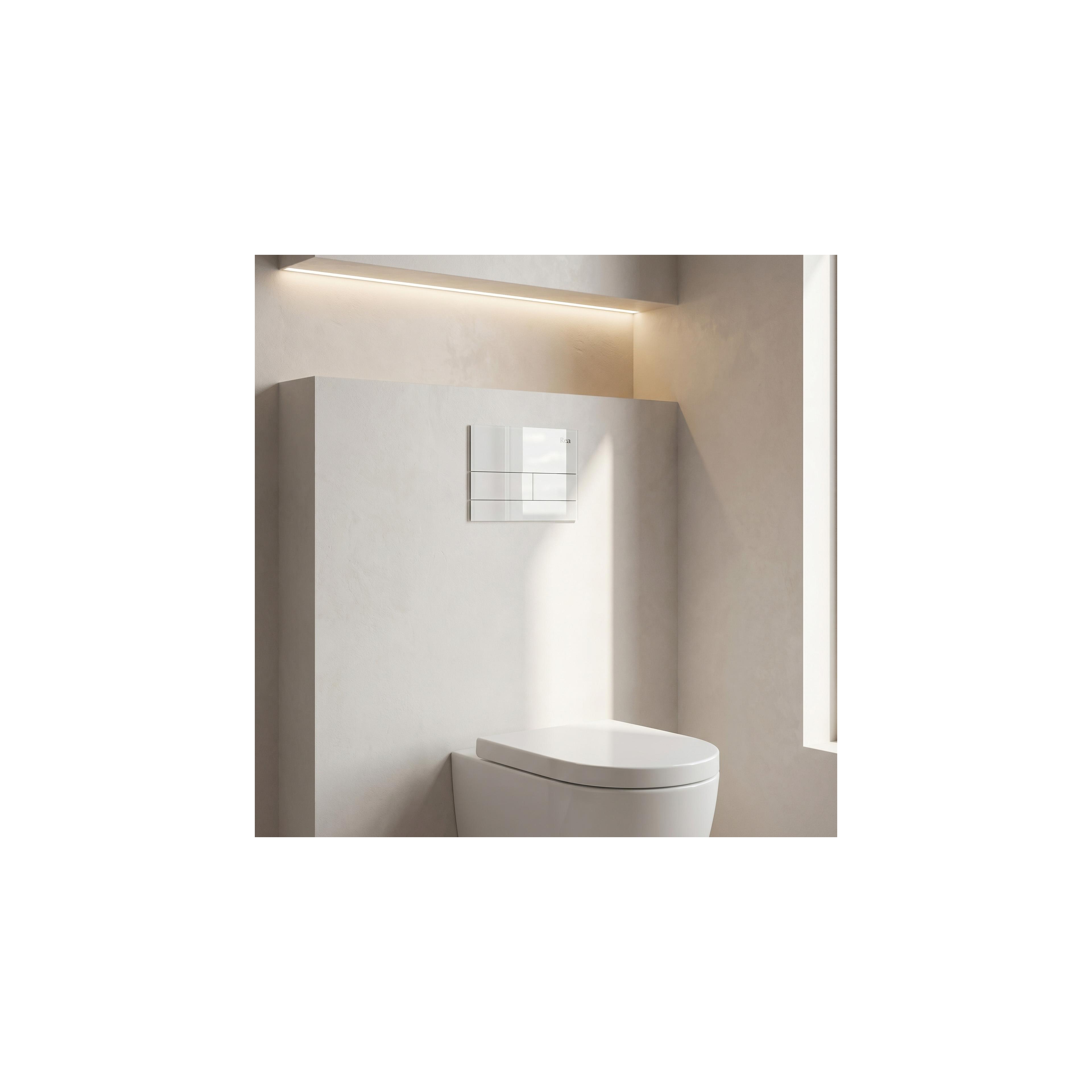 Inbyggnadsram Set för WC Slim 024N med T White Glass Spolknapp