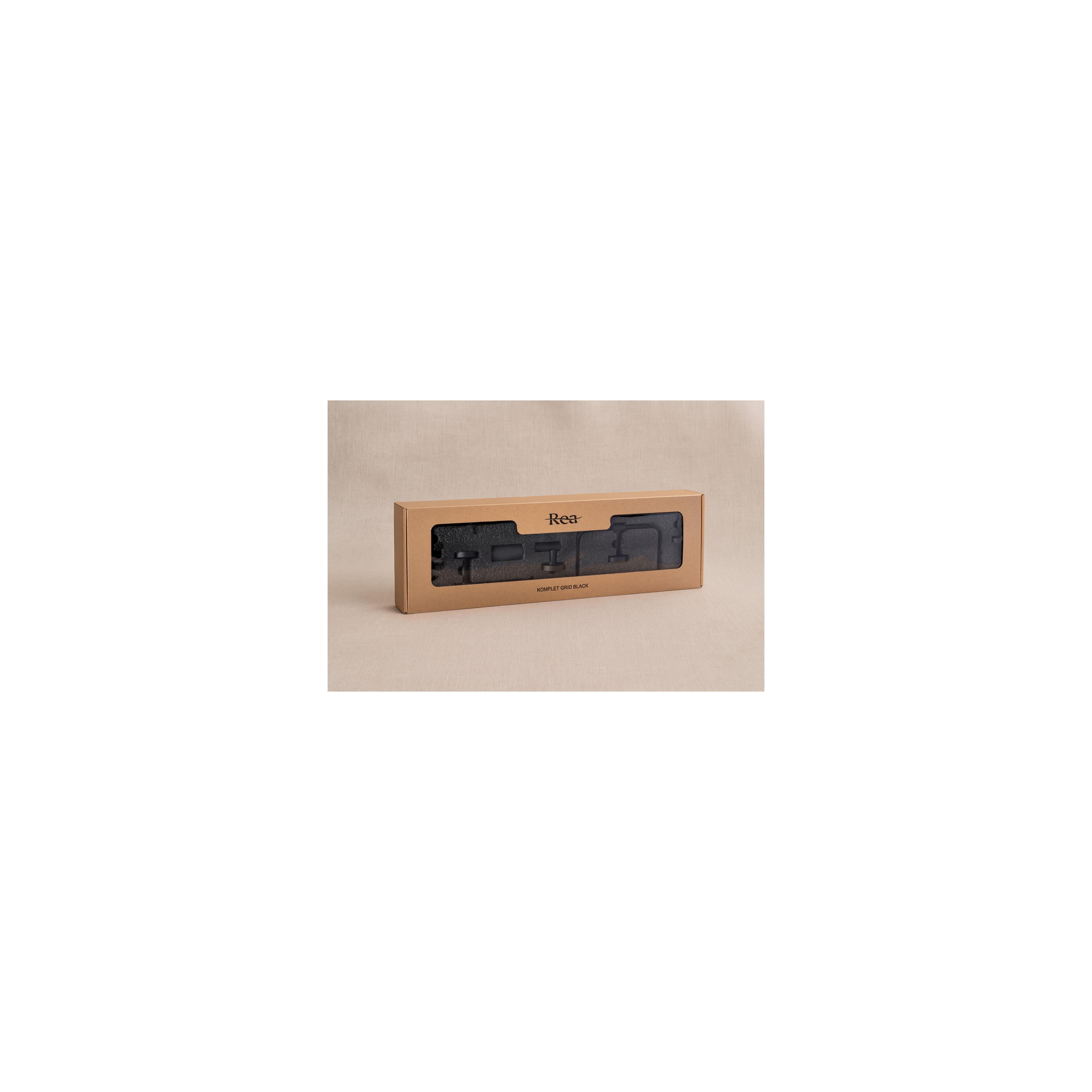 Badezimmer-Accessoire-Set GRID Black 4-teilig