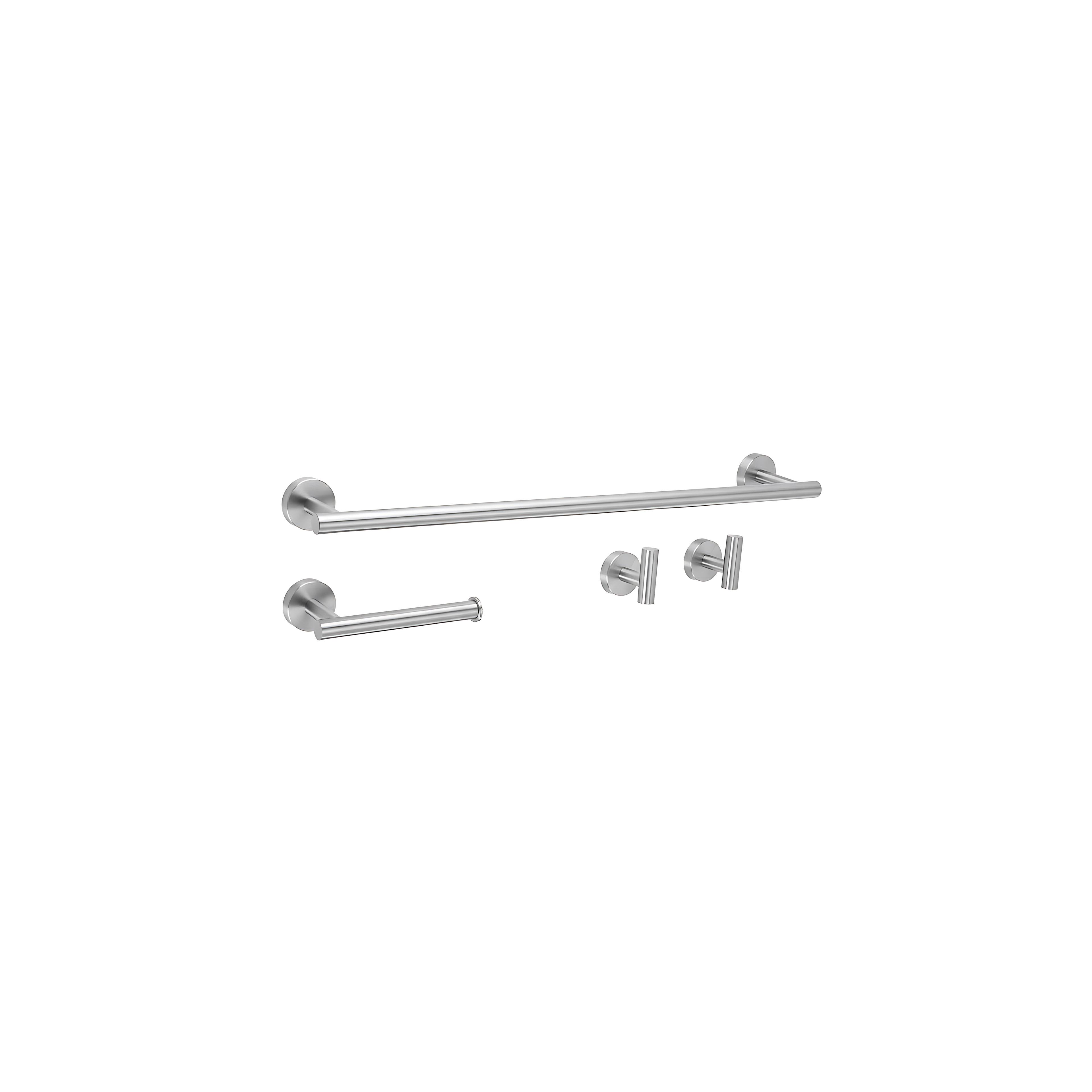 Badezimmer-Accessoire-Set Ari Brush Nickel 4-teilig