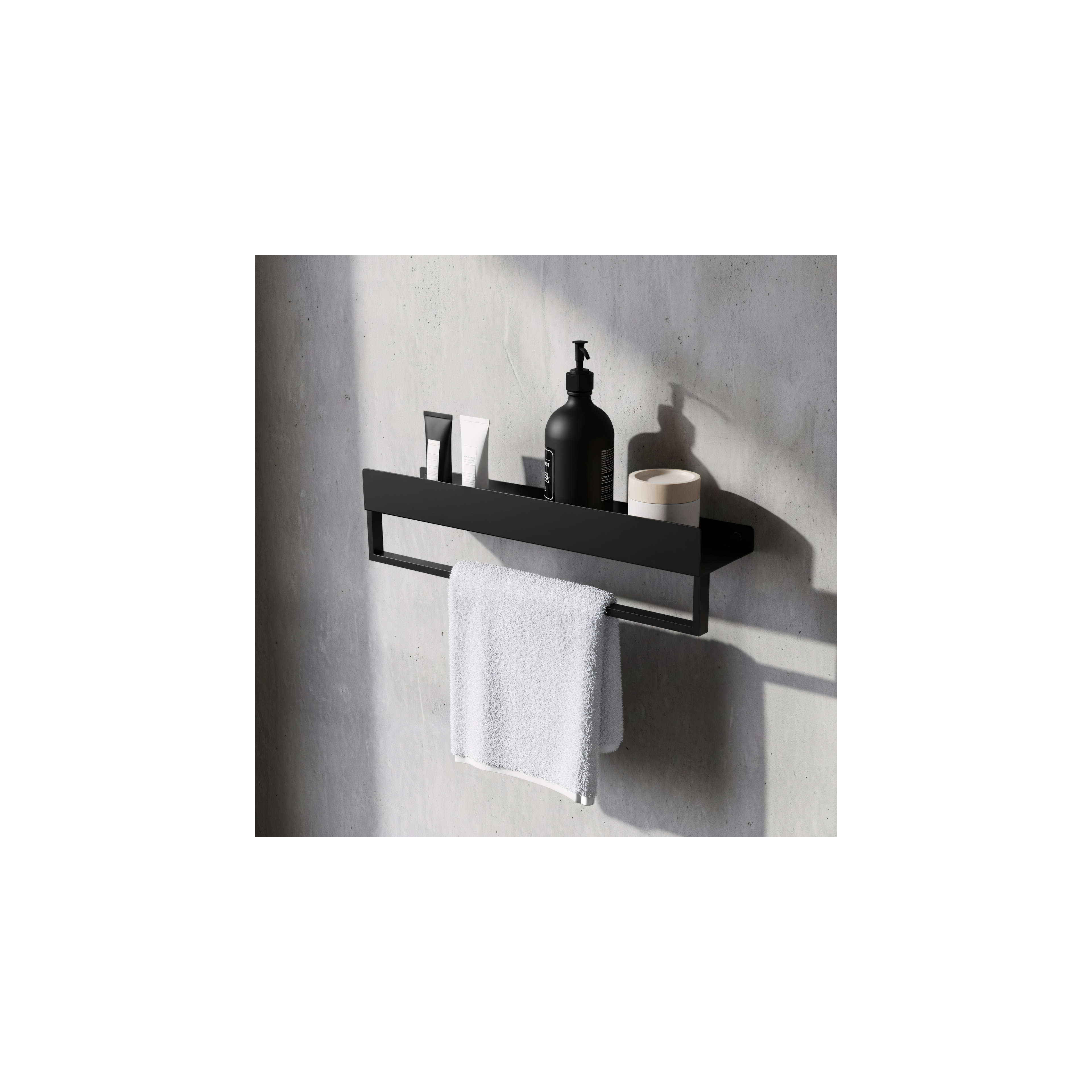 Bathroom shelf SF01 60cm black matt