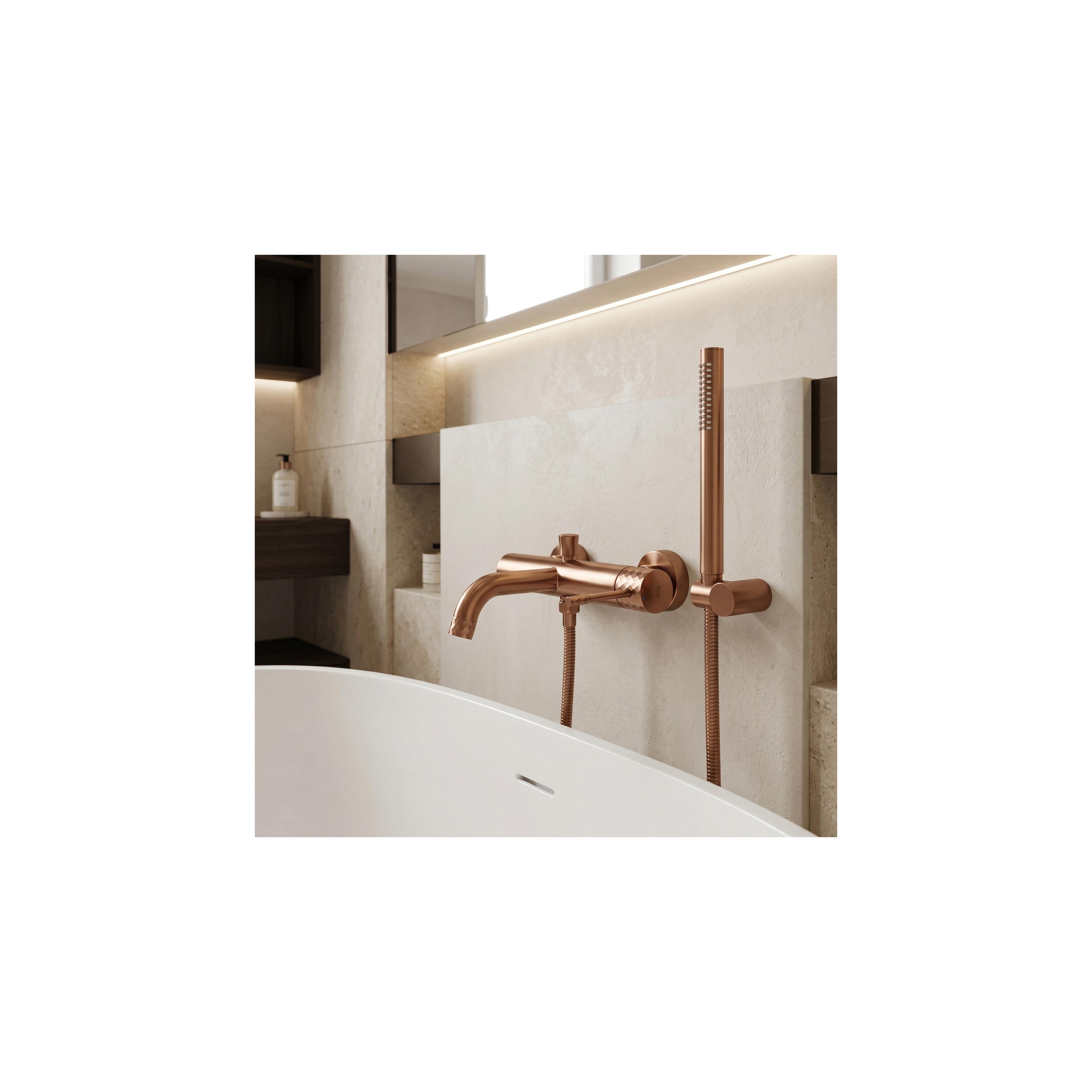 Badkarsblandare Rea Lungo Diamond Brush Copper