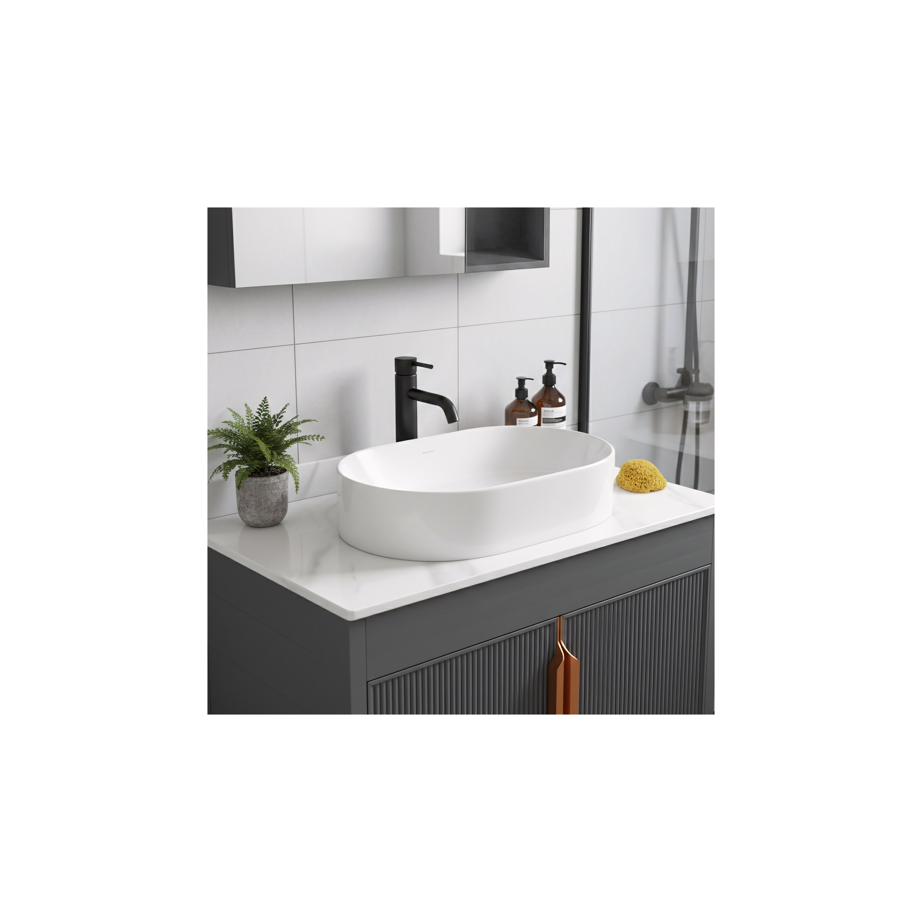 Bathroom furniture set with countertop Modo 60cm Grey