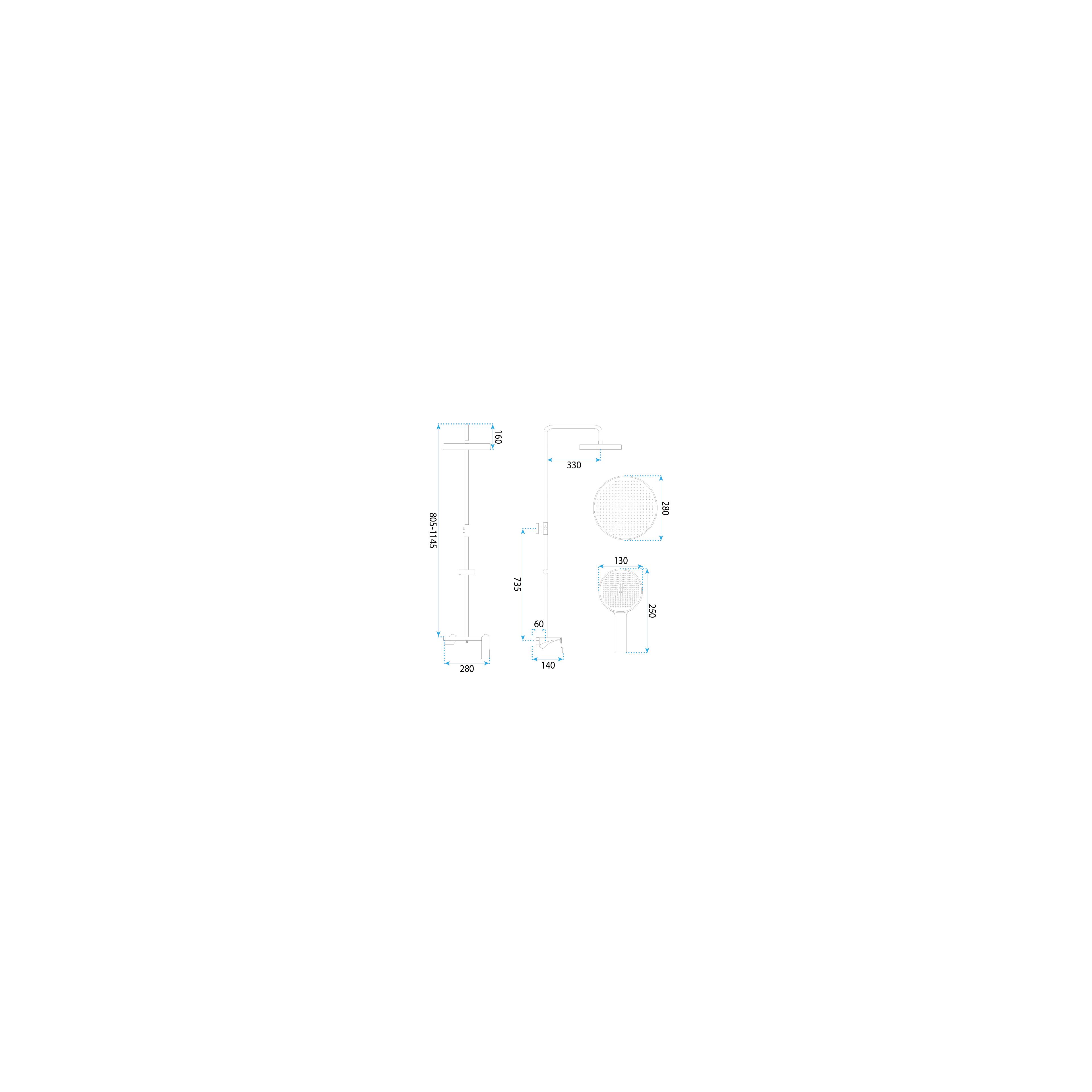 Shower set Rea Vision Chrome