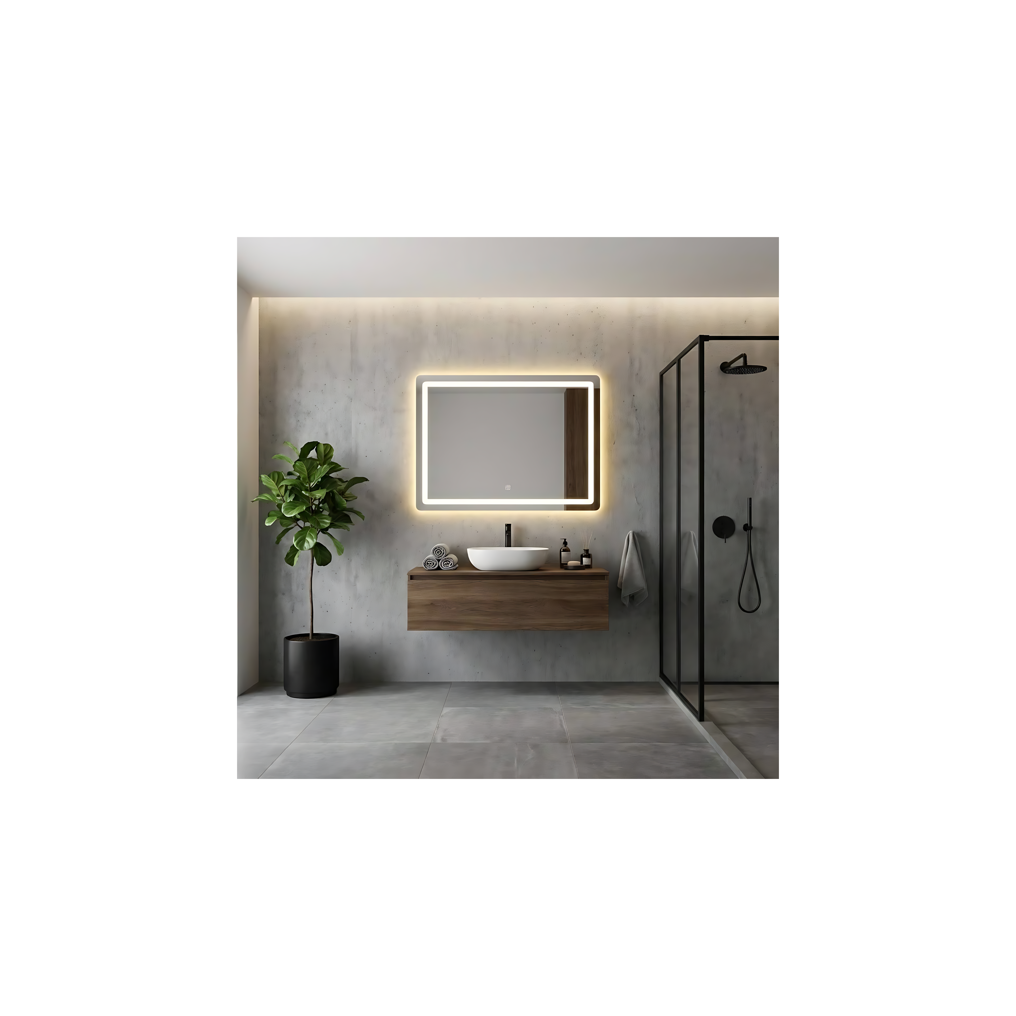 Spiegel LED 80x60cm P10407