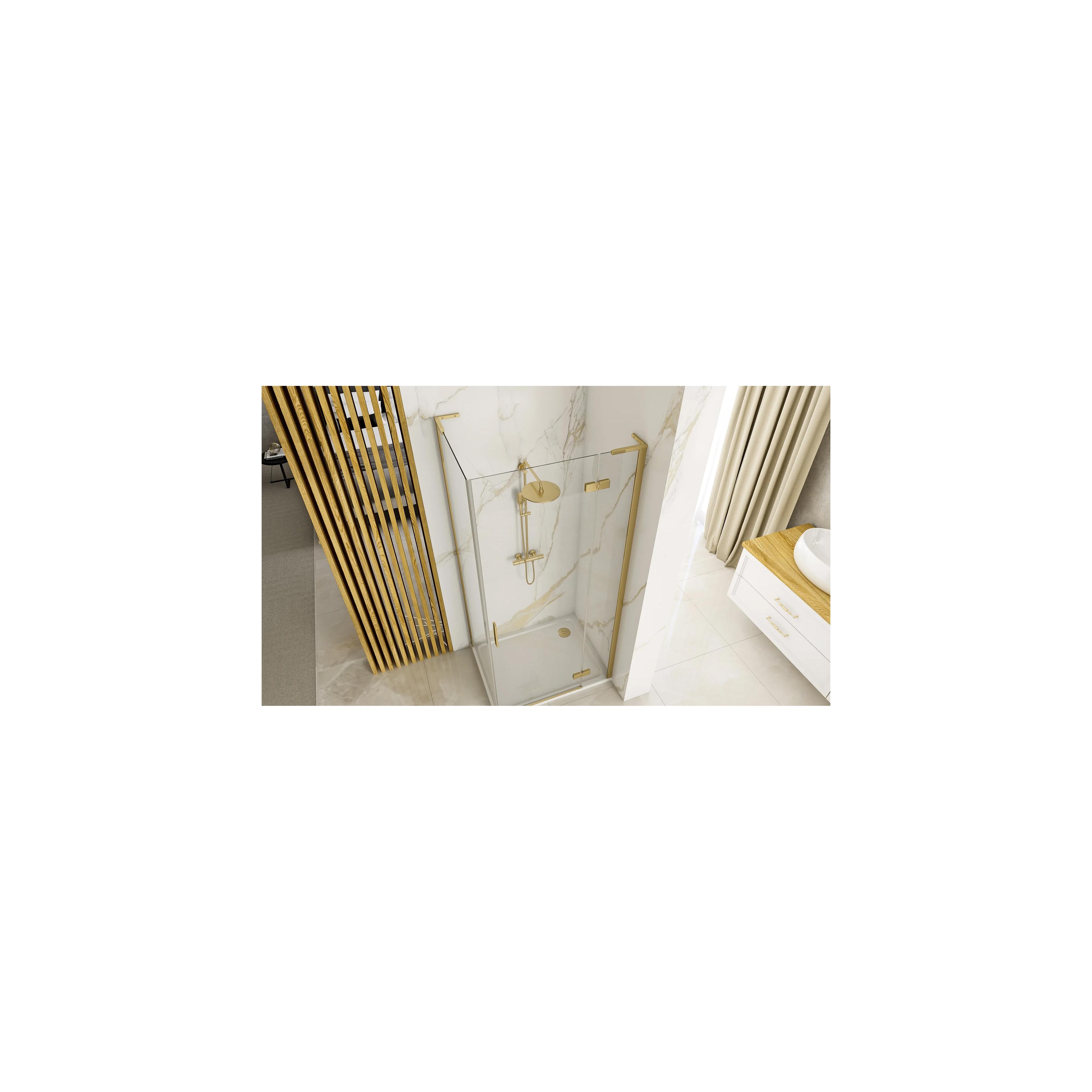 Duschkabine REA Hugo 100x80 Gold Brush