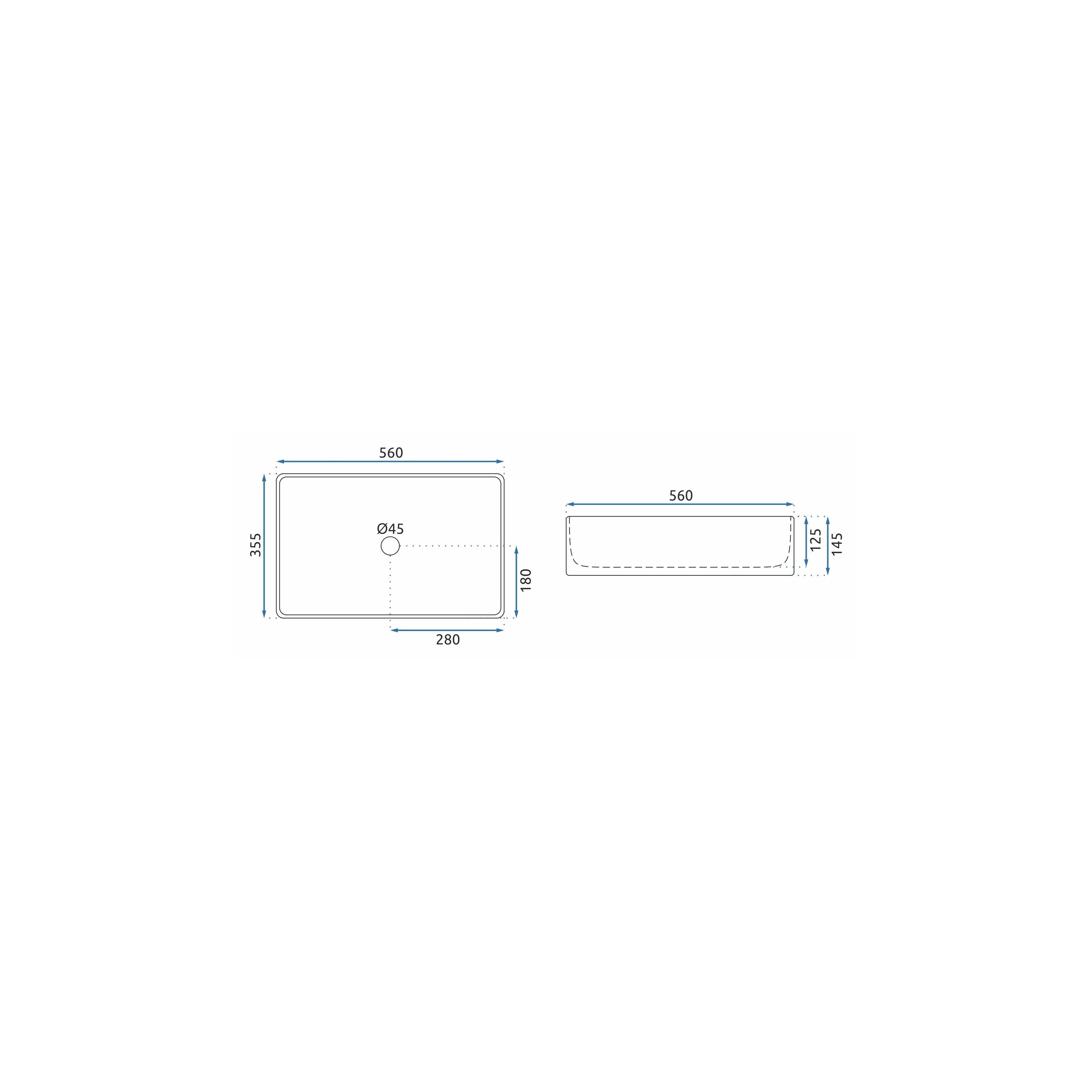 Aufsatzwaschbecken Rea Berta 55 White