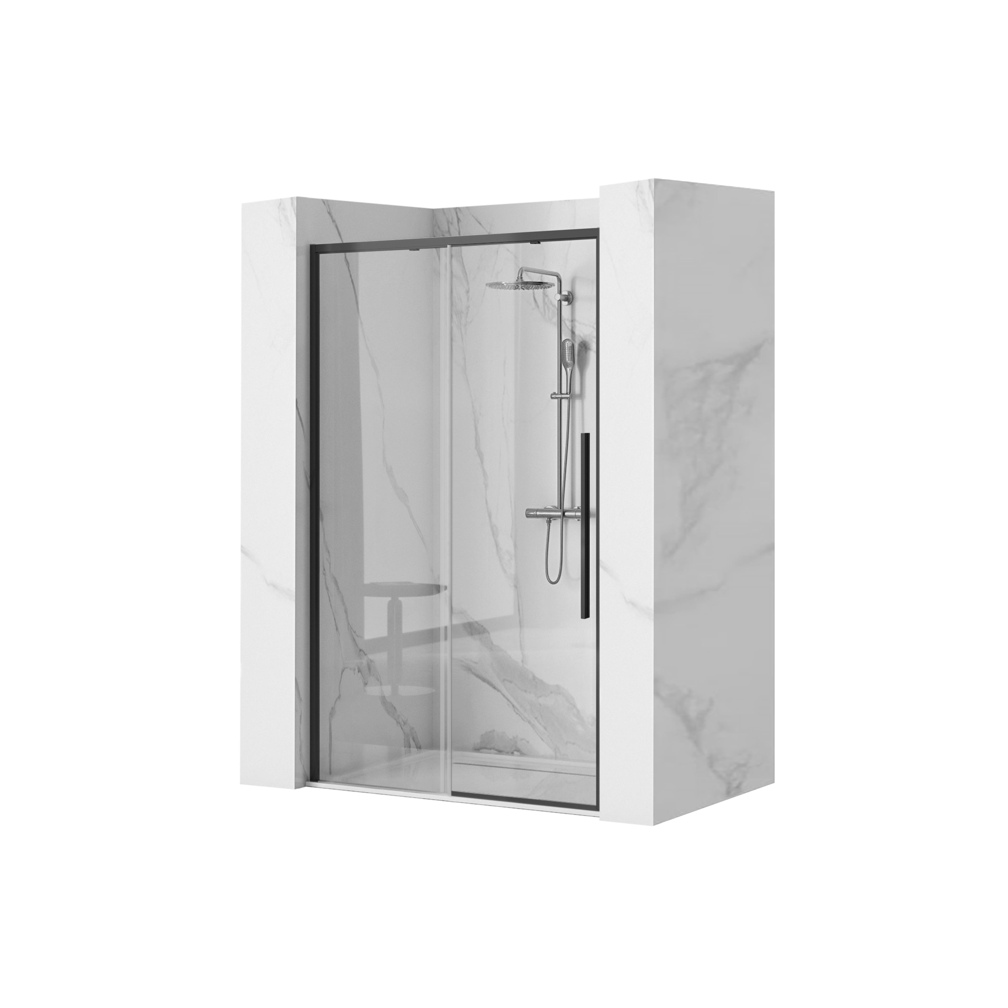 Shower doors SOLAR BLACK MAT 100