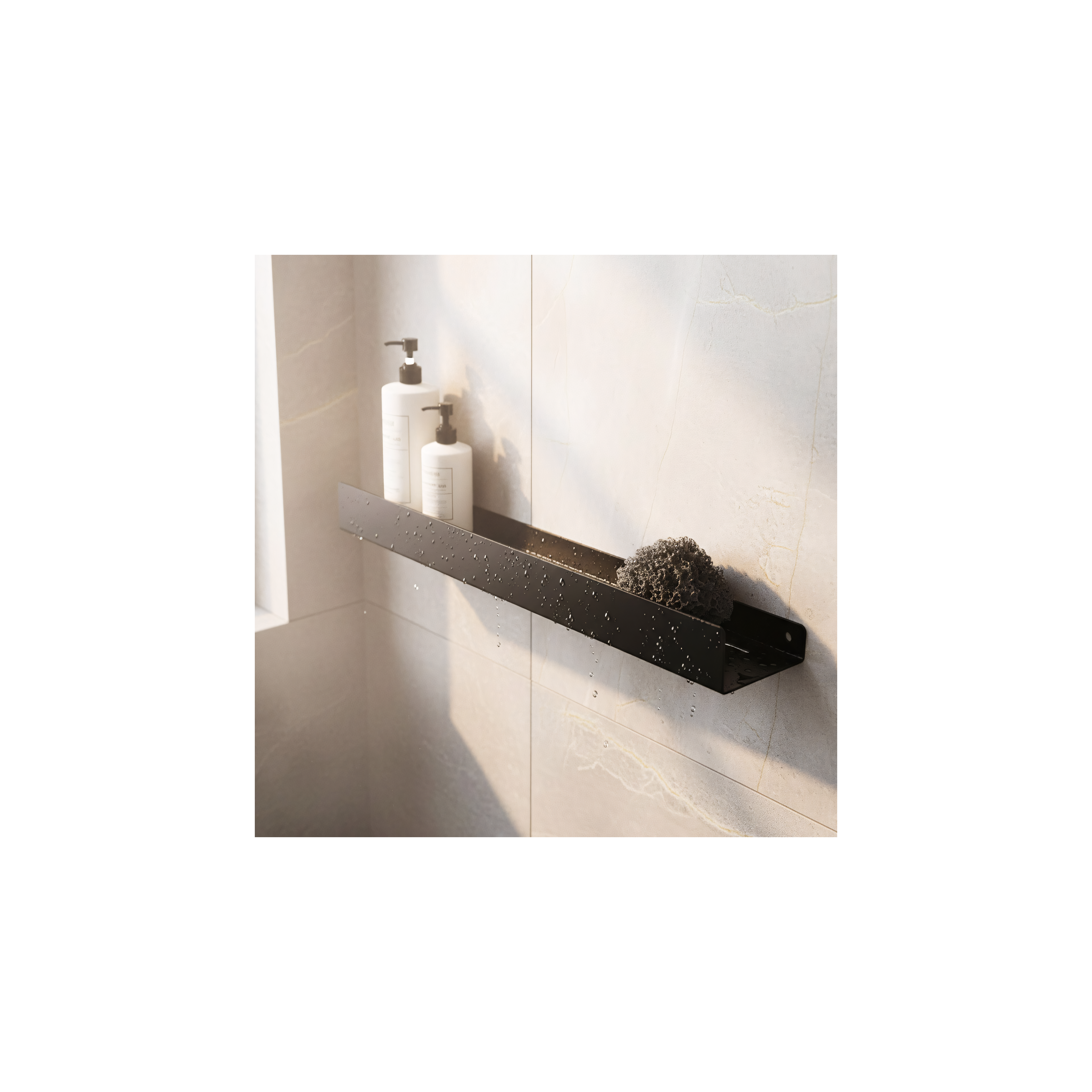 Bathroom shelf SF04 60cm black matt