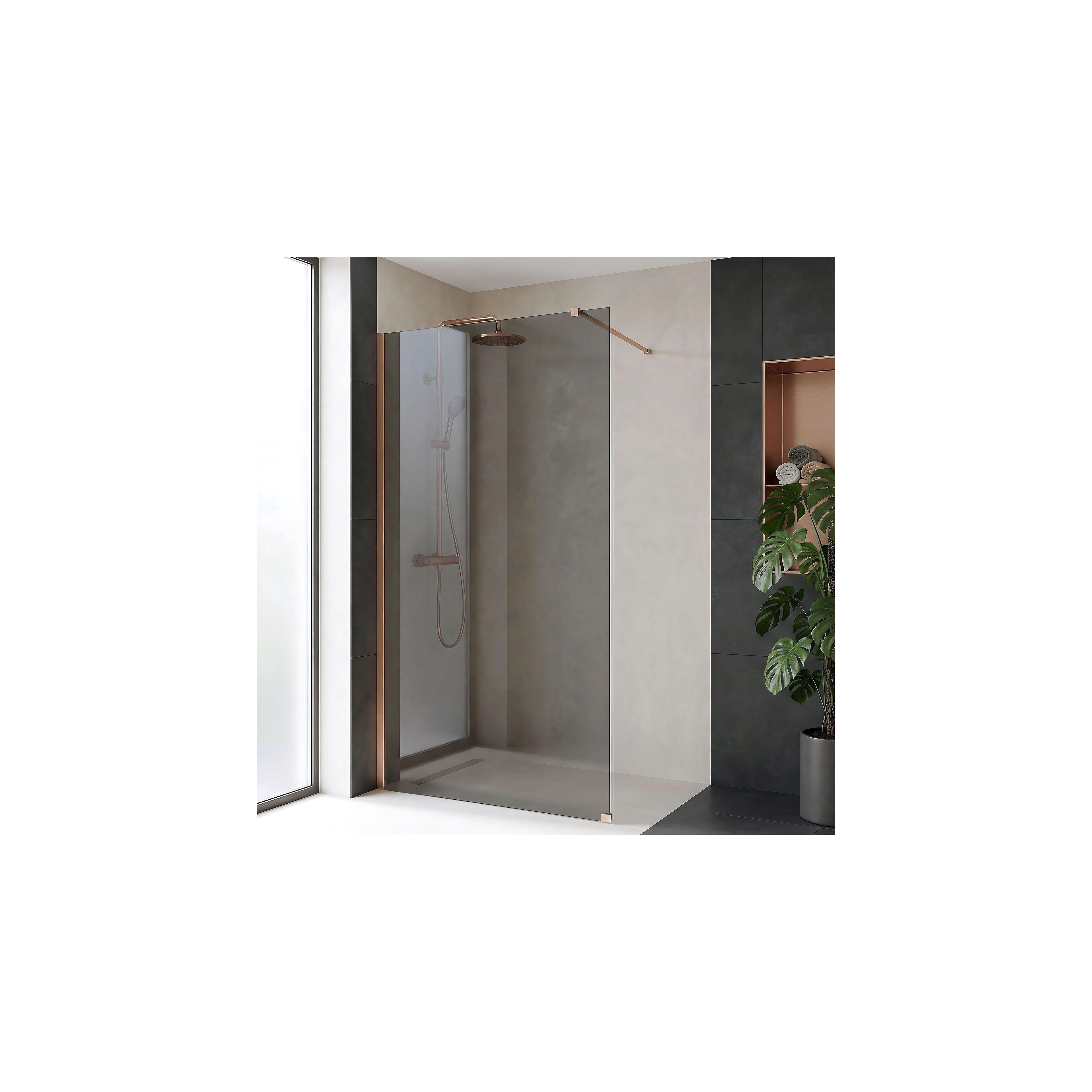 Duschwand Rea Flexi Grey / Brush Copper 130
