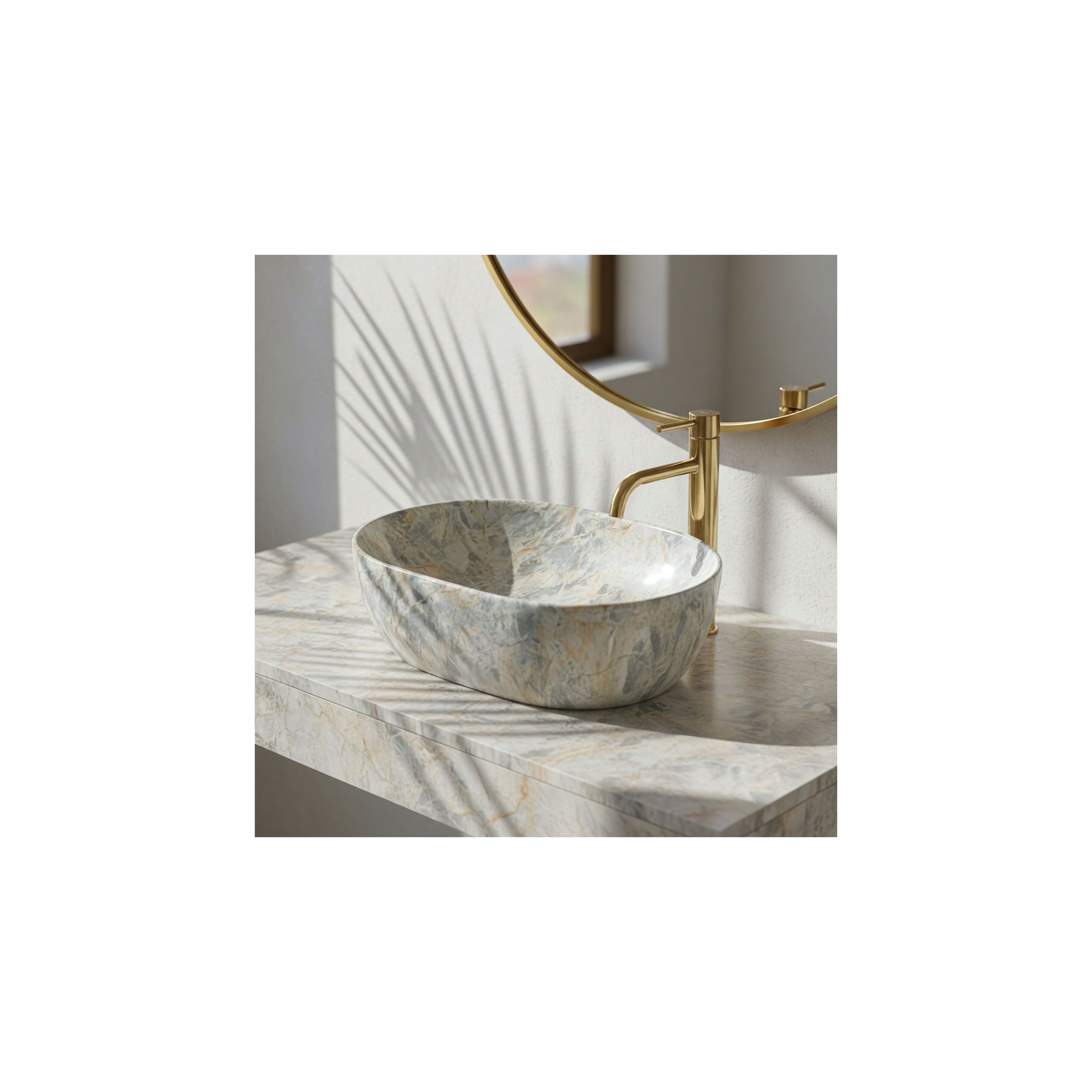 Aufsatzwaschbecken Rea Amelia Ruststone 48