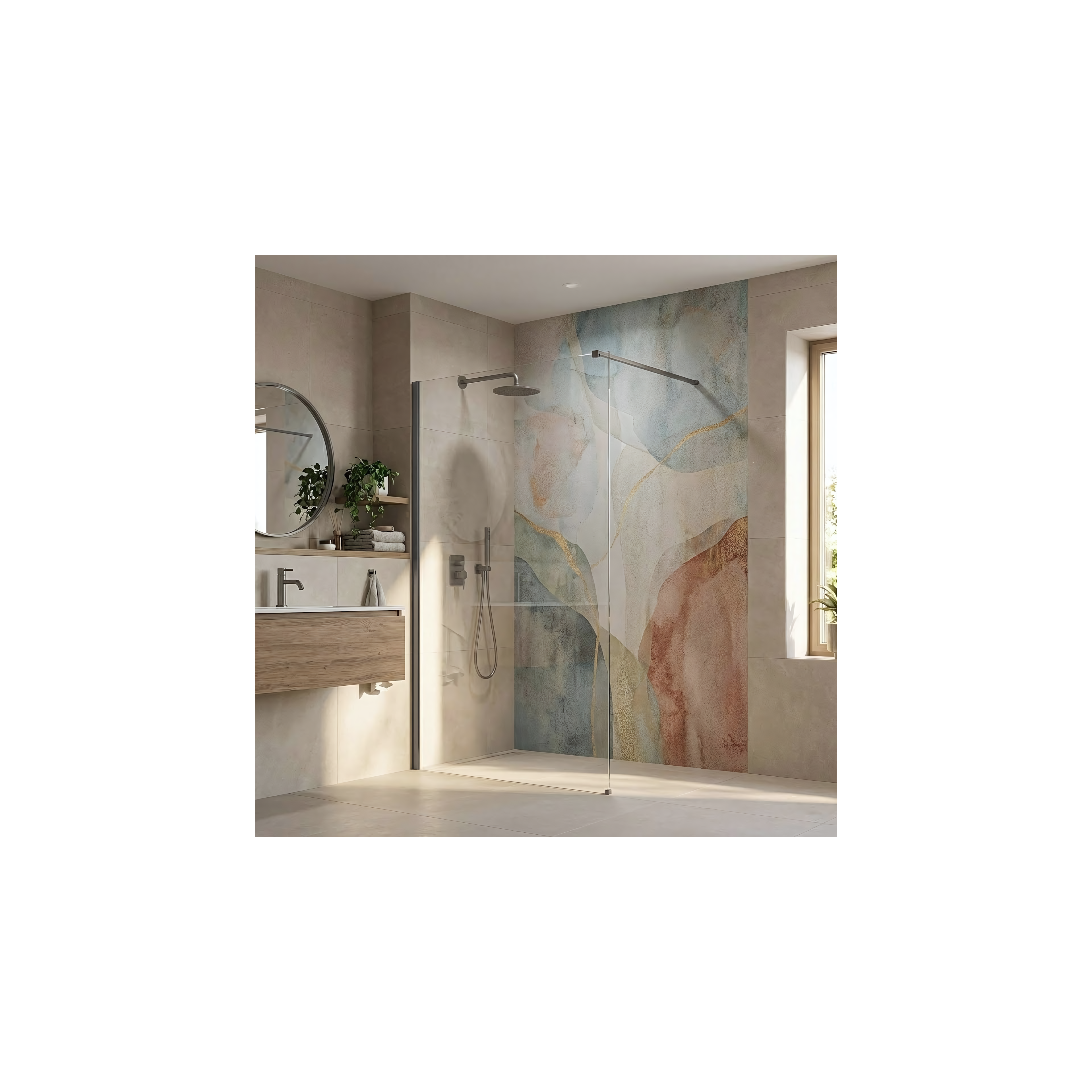 Duschwand Rea Flexi Transparent / Titan 110