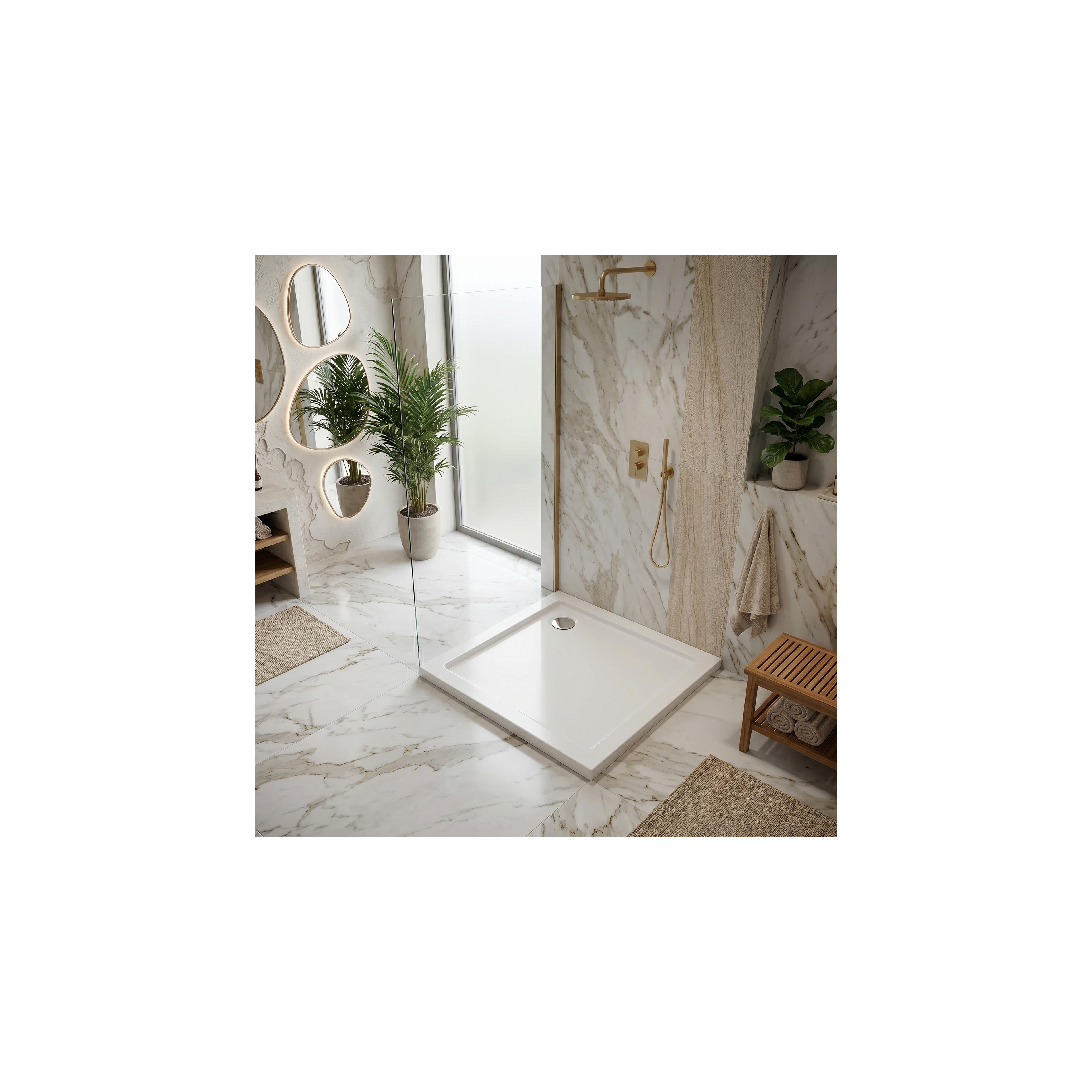 Acryl Duschwanne Rea Belmond White 80x80 Chrome
