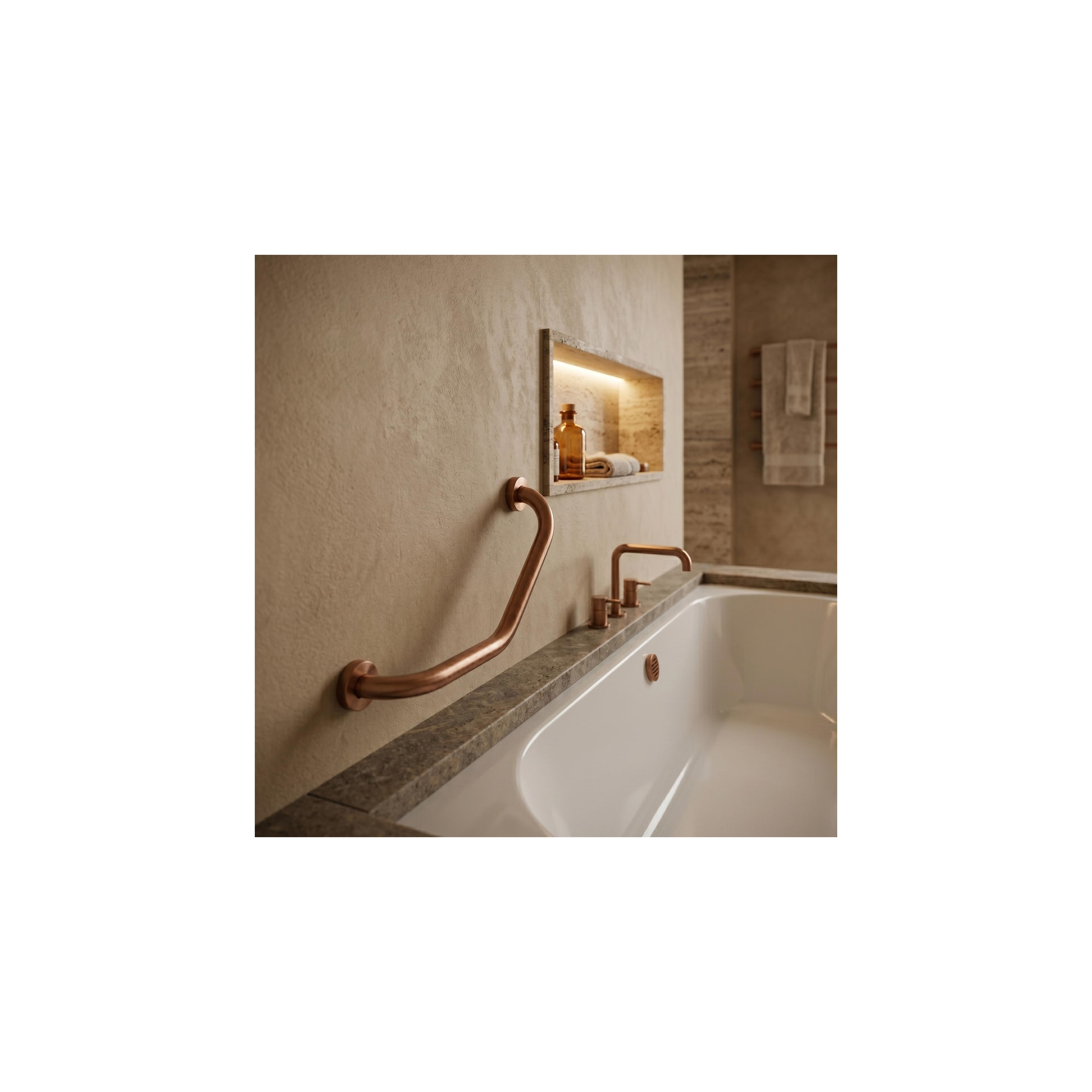 Angewinkelte Badezimmer-Haltestange BRUSH COPPER